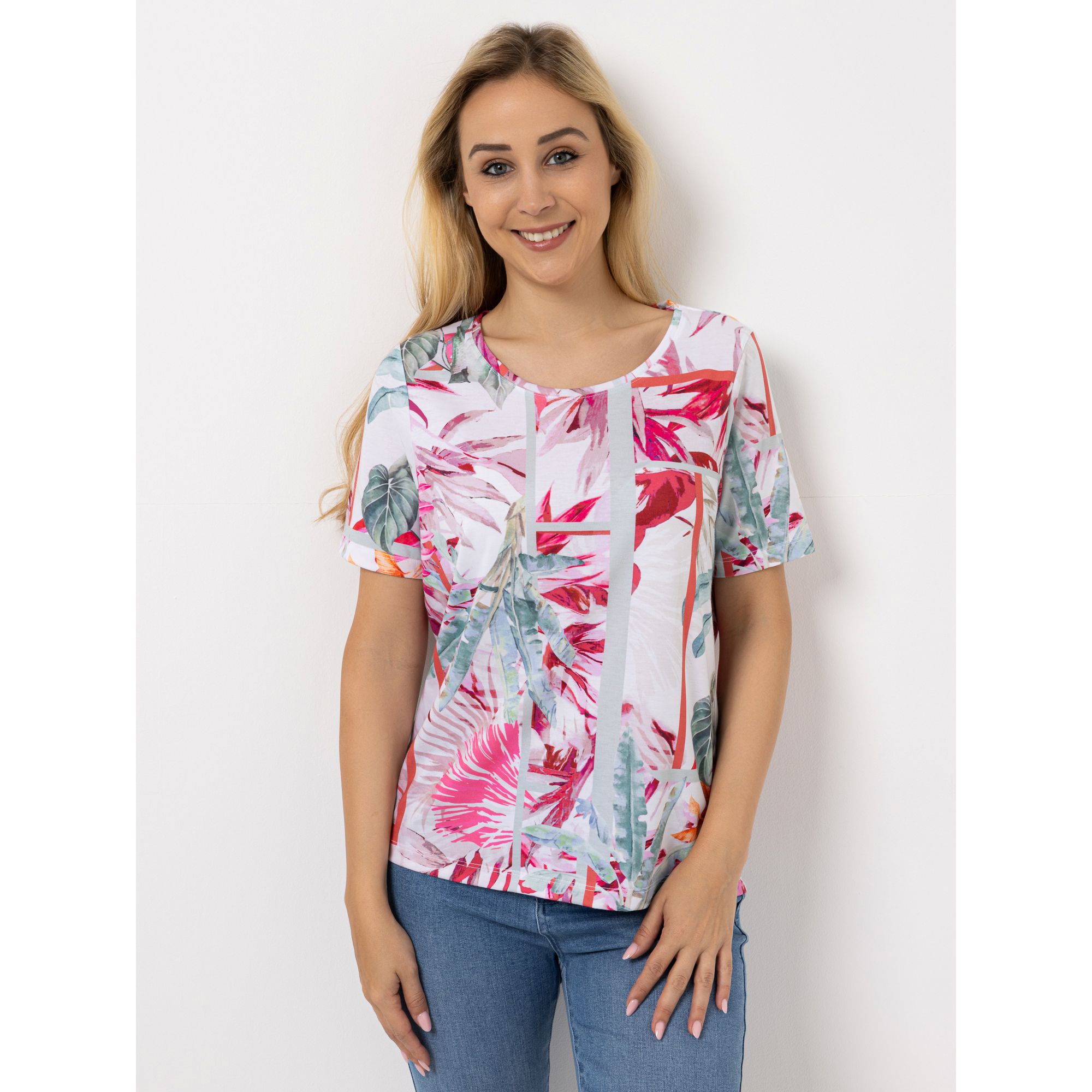 B-Ware DINE 'N' DANCE Shirt, 1/2-Arm Rundhalsausschnitt Allover-Druck