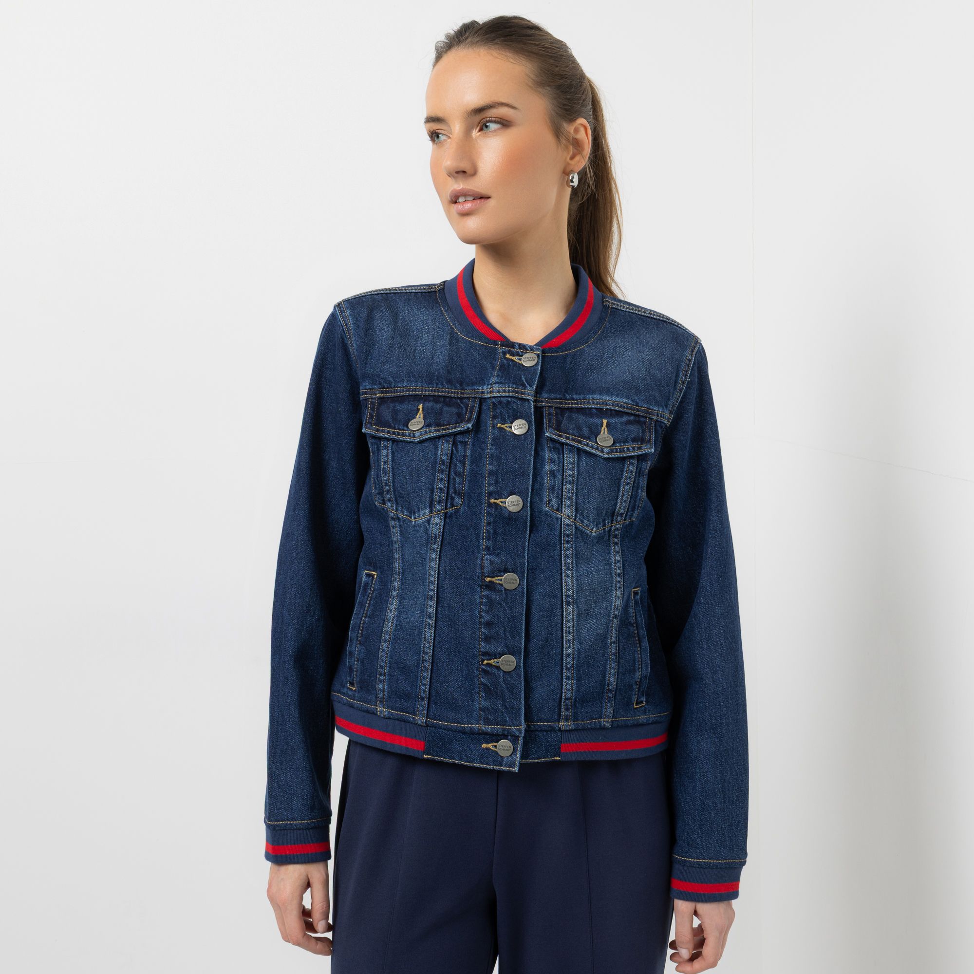 B-Ware STEFFEN SCHRAUT Jeansjacke Collegejacken Stil Knopfleiste