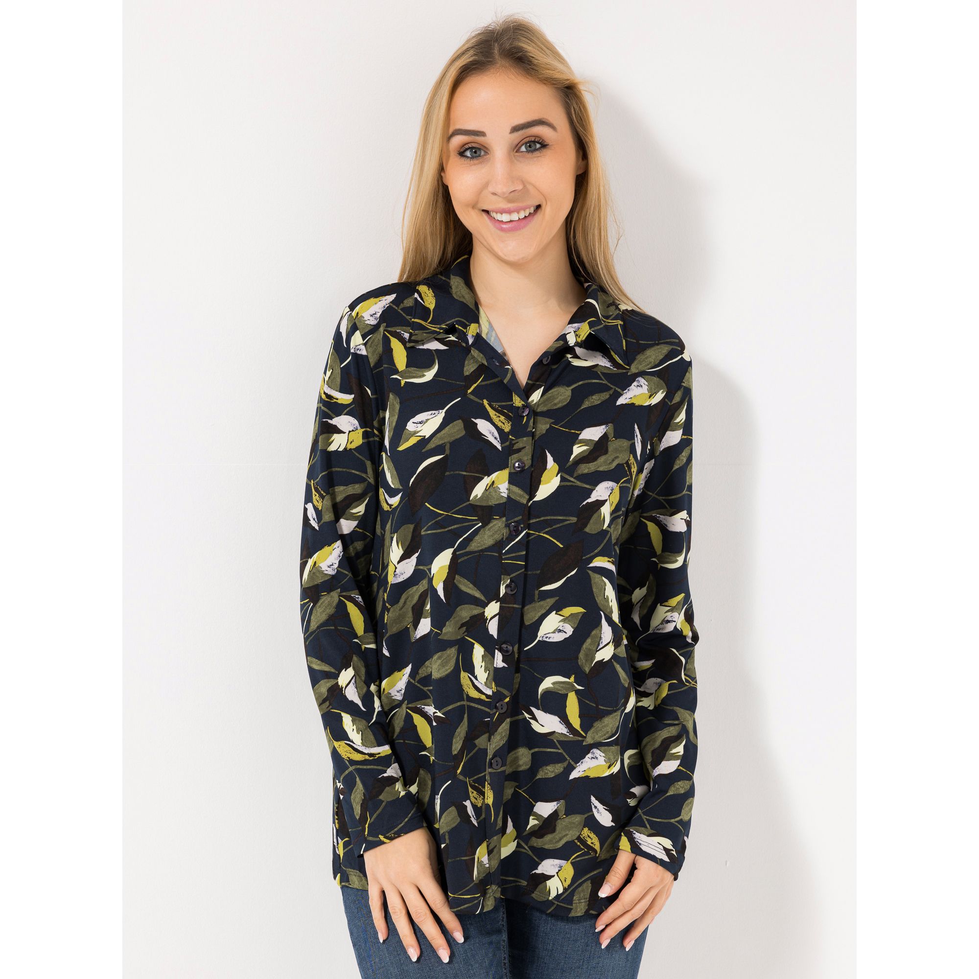 B-Ware KIM & CO. Shirt, Langarm Brazil Knit Jersey Knopfleiste