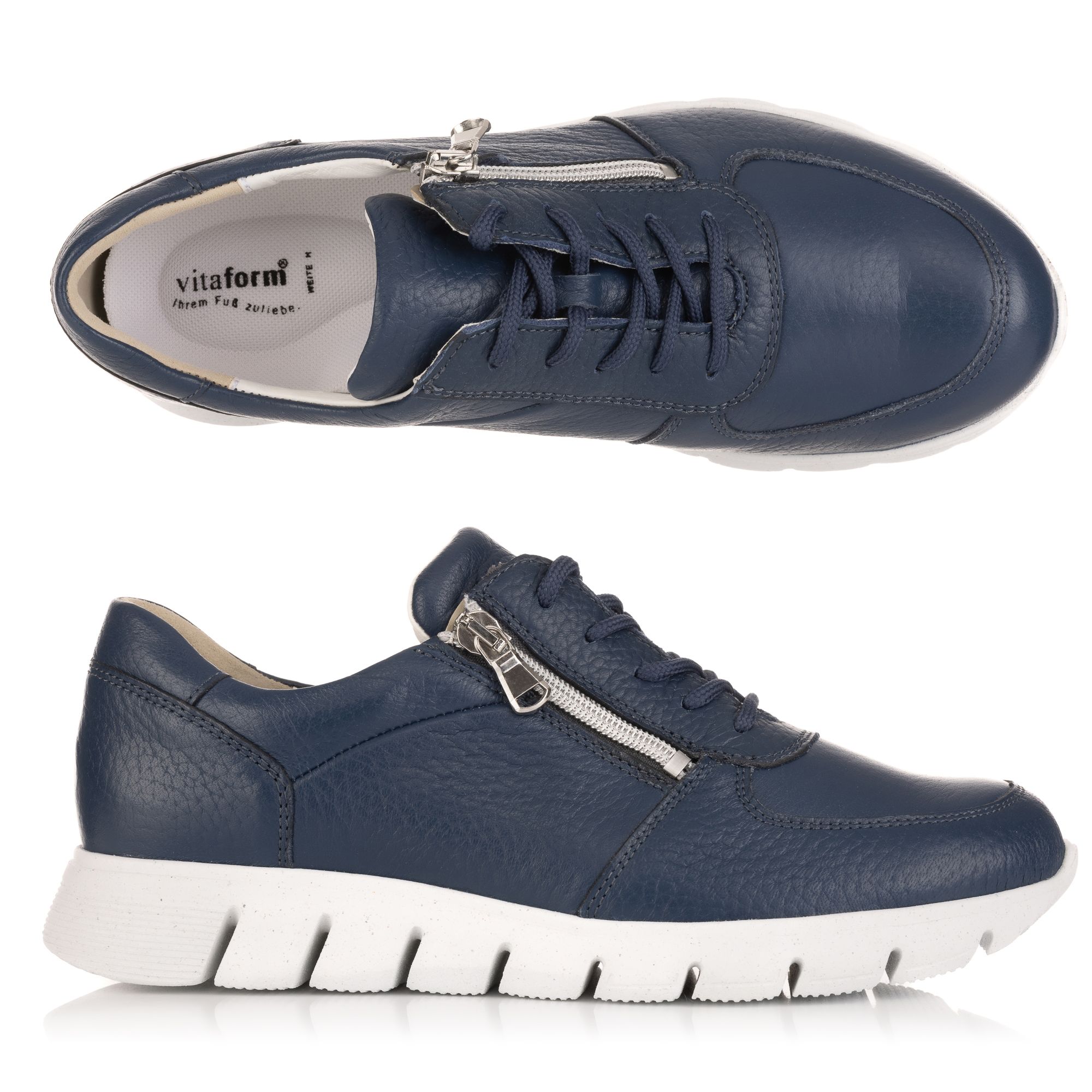 B-Ware VITAFORM Damen-Sneaker Hirschleder seitl. Reißverschluss