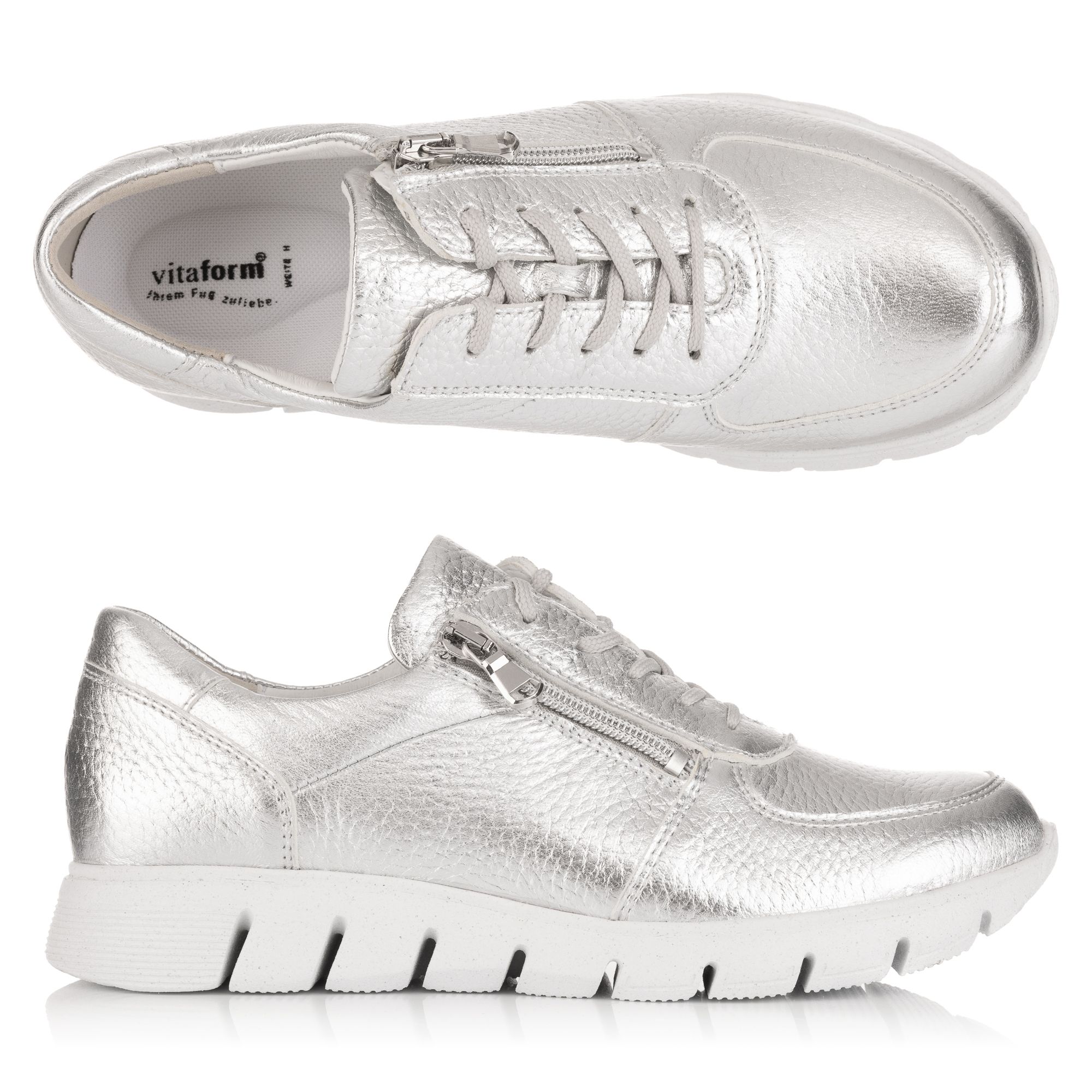 B-Ware VITAFORM Damen-Sneaker Hirschleder seitl. Reißverschluss