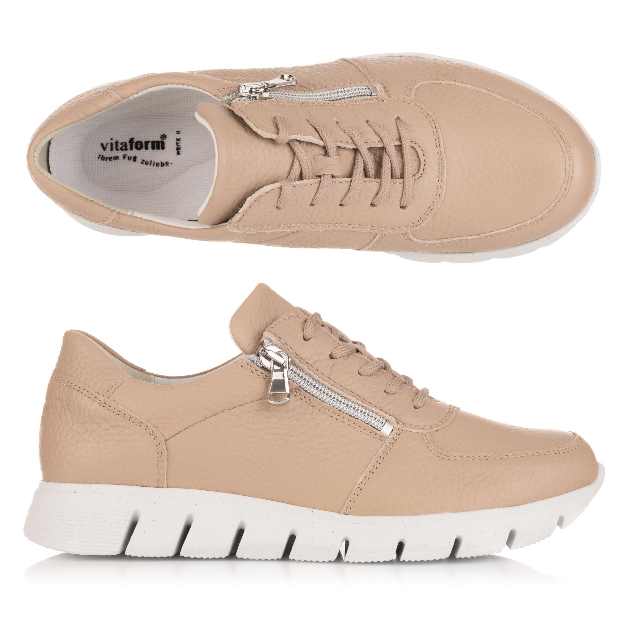 B-Ware VITAFORM Damen-Sneaker Hirschleder seitl. Reißverschluss