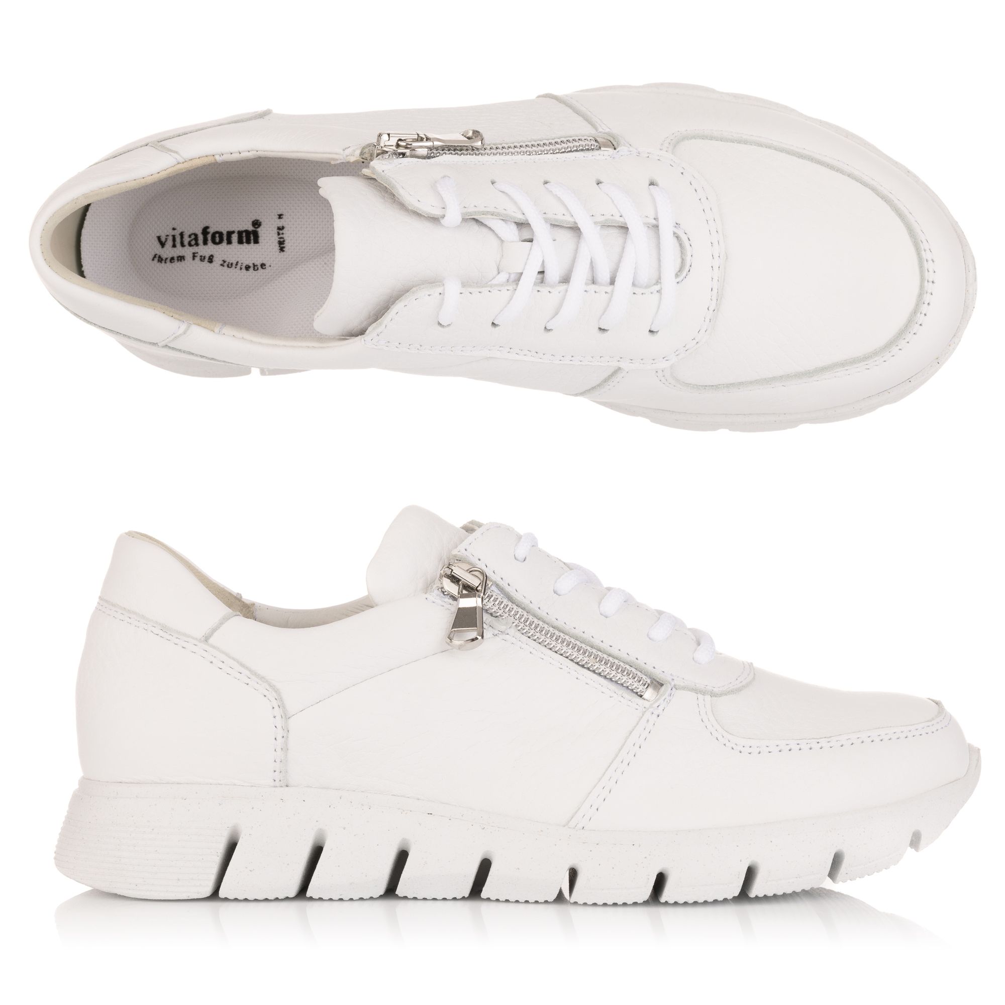 B-Ware VITAFORM Damen-Sneaker Hirschleder seitl. Reißverschluss