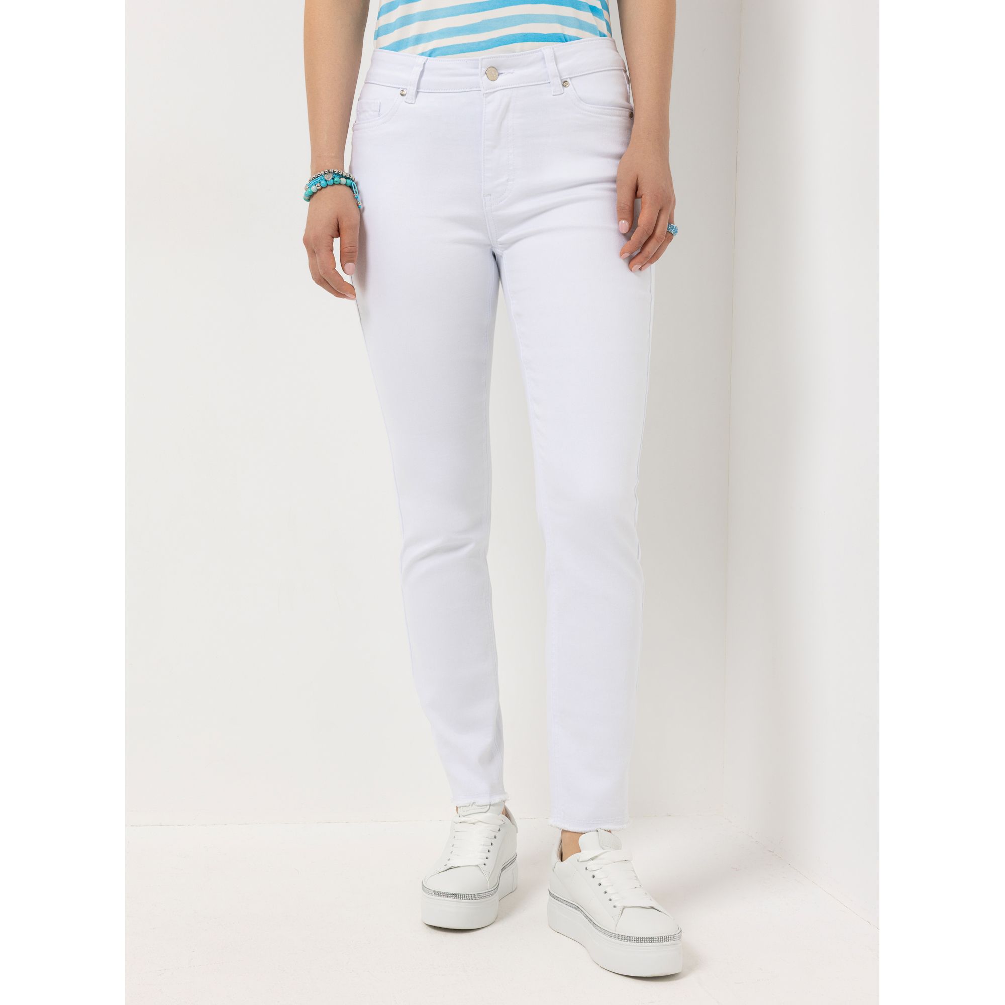 B-Ware STEFFEN SCHRAUT Jeanshose knöchellang Fransensaum