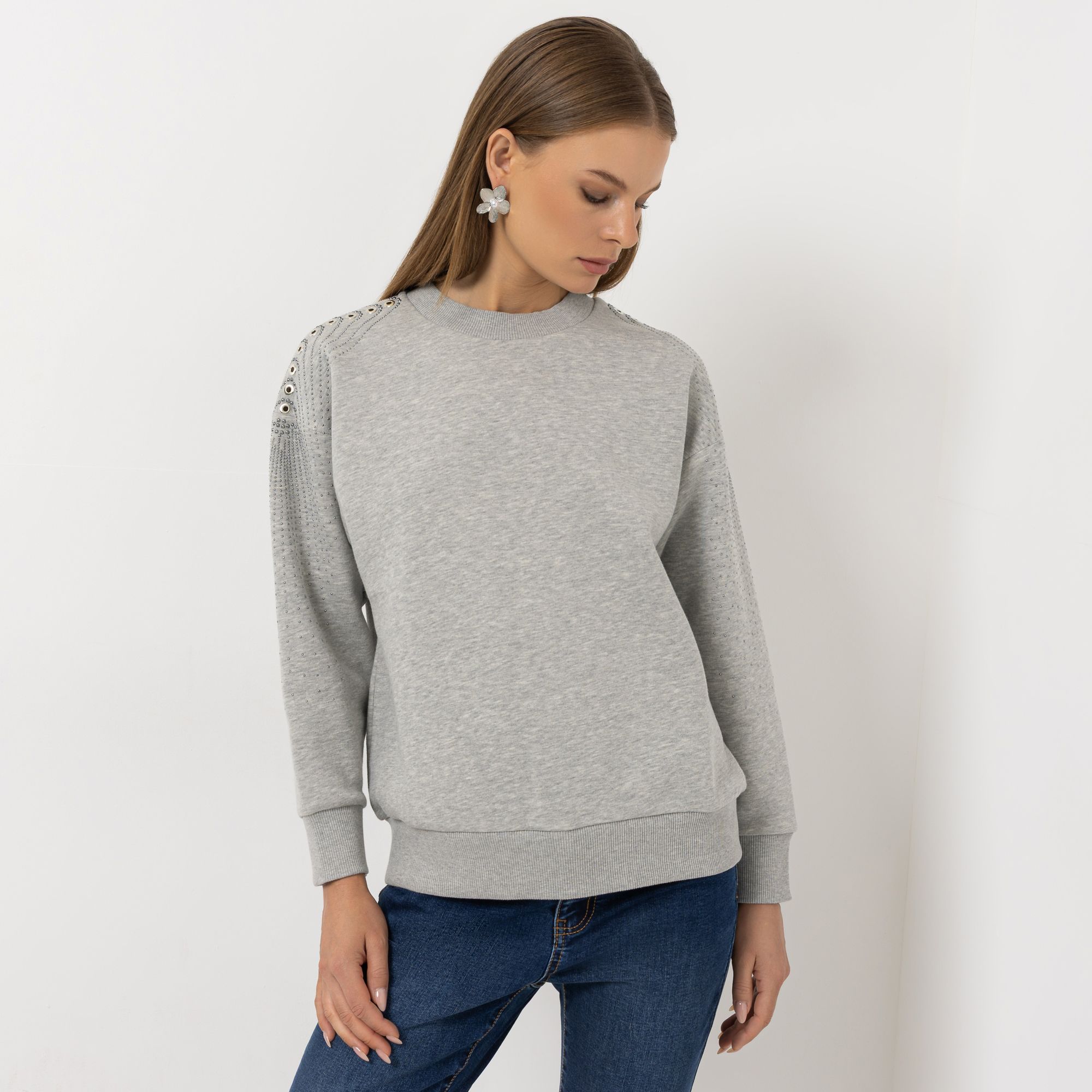 B-Ware STEFFEN SCHRAUT Sweatshirt Rundhalsauschnitt Nietendetails