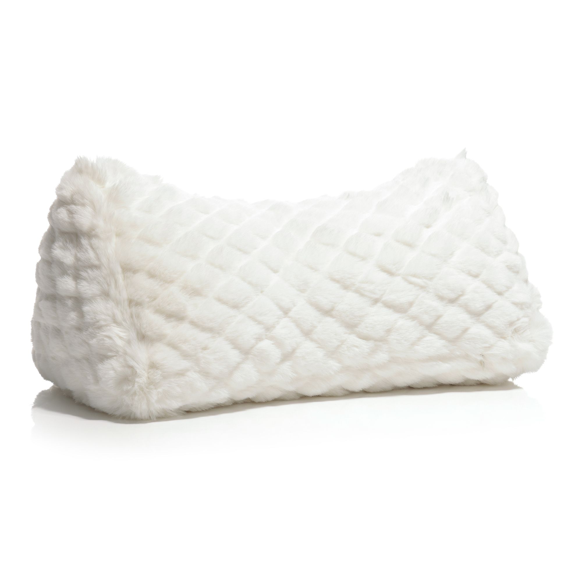 B-Ware MONT CHALET Premium-Lesekissen Lammfell-Imitat Diamant-Jacquard