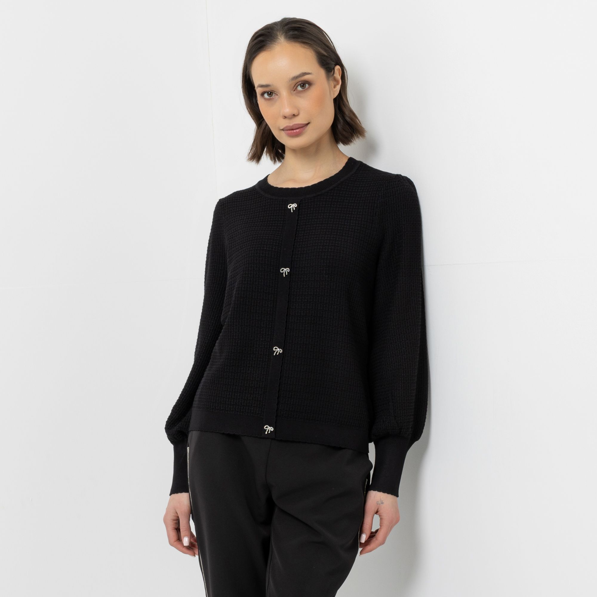 B-Ware STEFFEN SCHRAUT Pullover Cardigan-Optik Strassschleifen