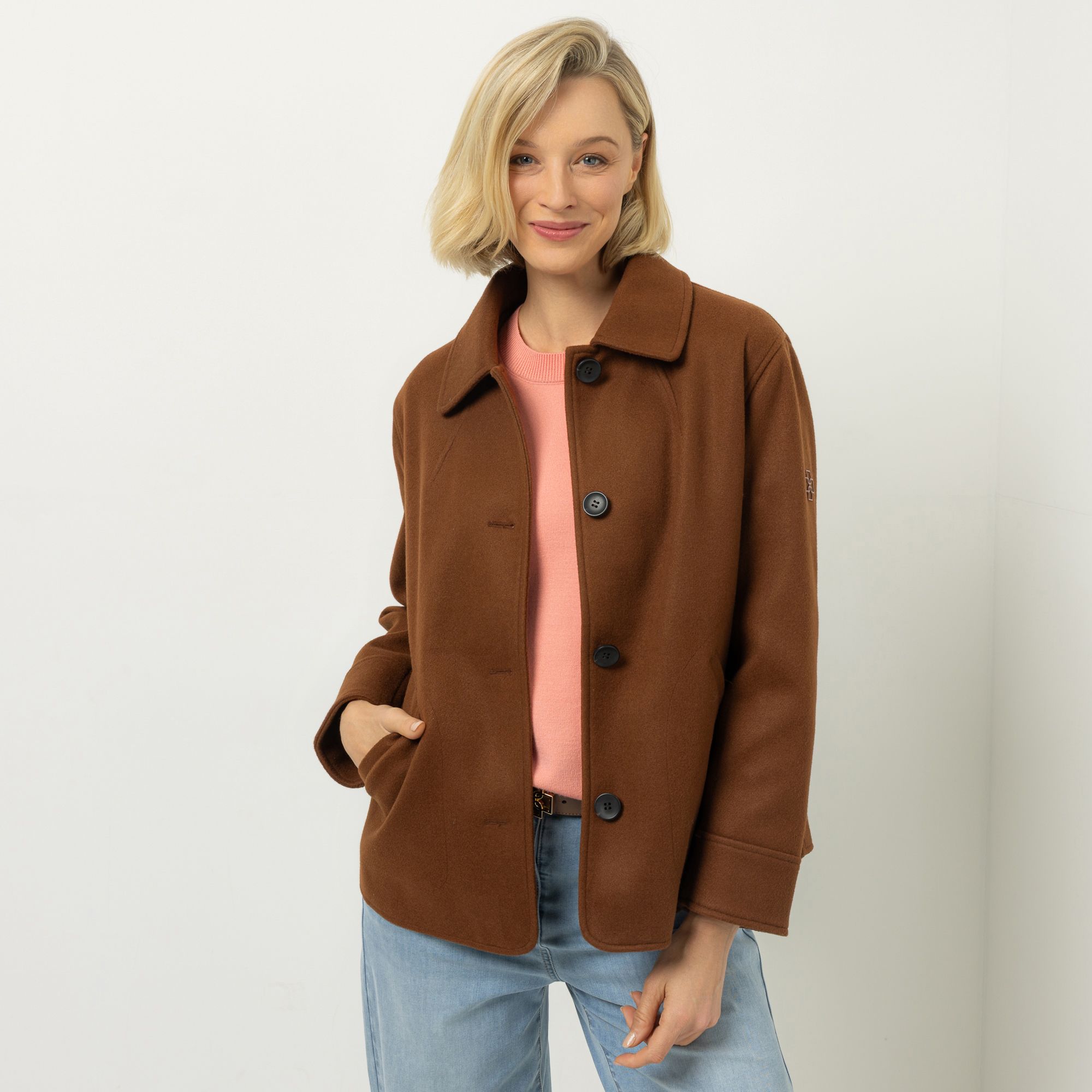 B-Ware DAWID by Dawid Tomaszewski Jacke, Wollimitat Knopfleiste