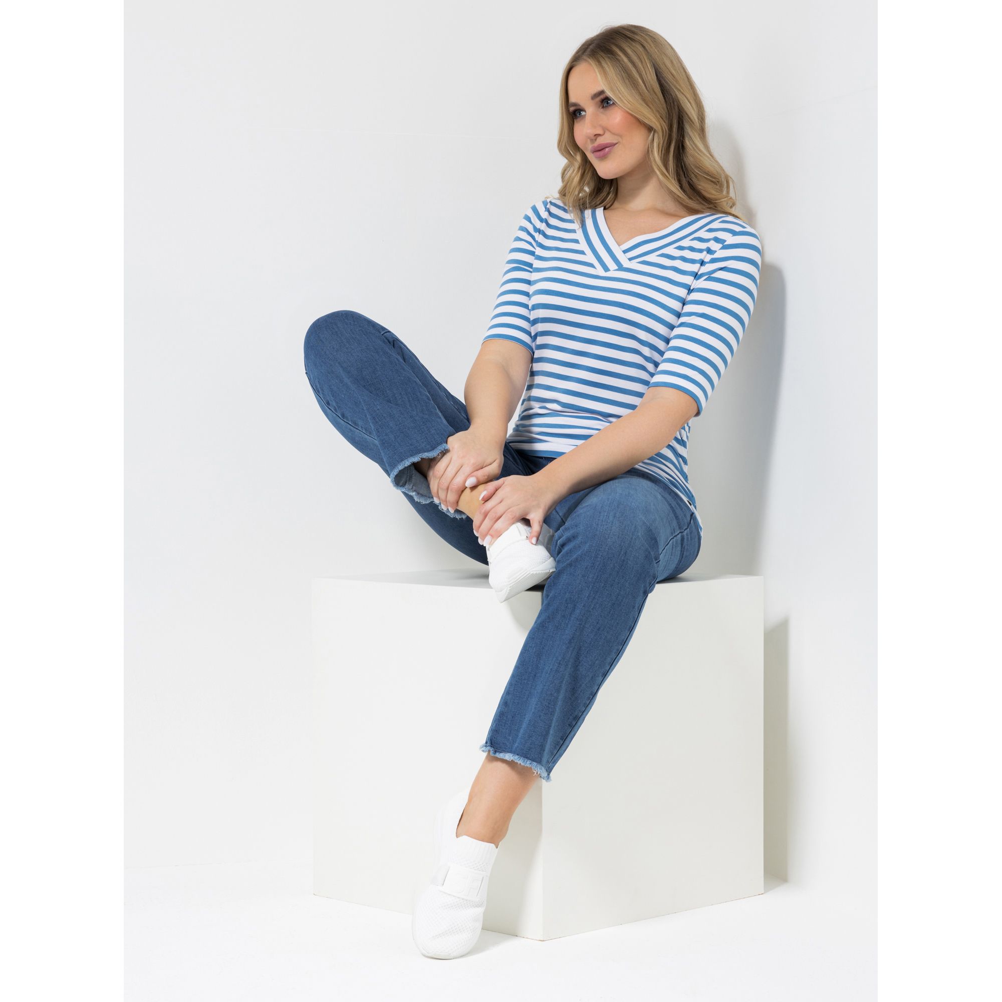 B-Ware STRANDFEIN Shirt, 1/2 Arm V-Ausschnitt mit ECOVERO Viskose