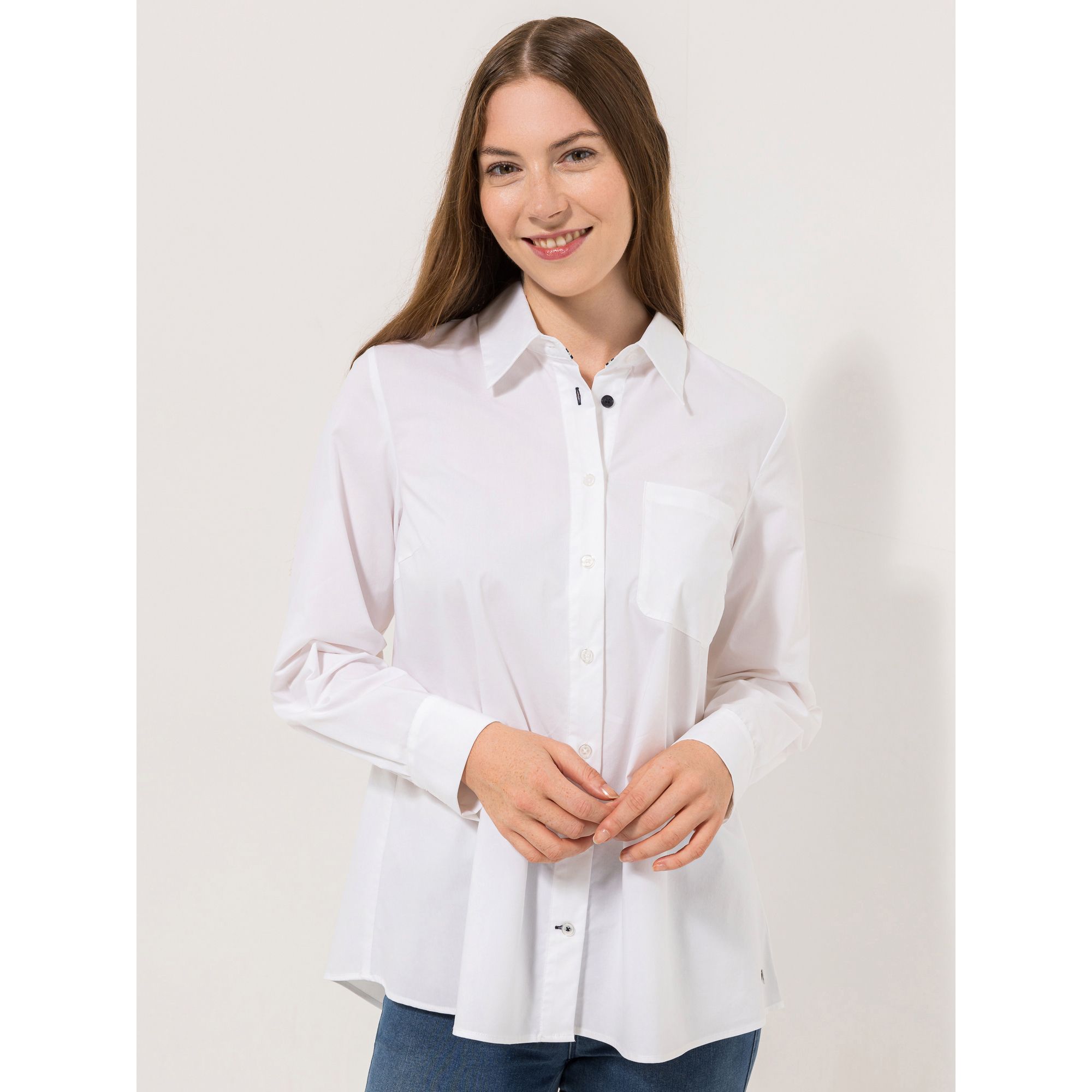 B-Ware STRANDFEIN Bluse, 1/1-Arm Knopfleiste aufgesetzte Tasche