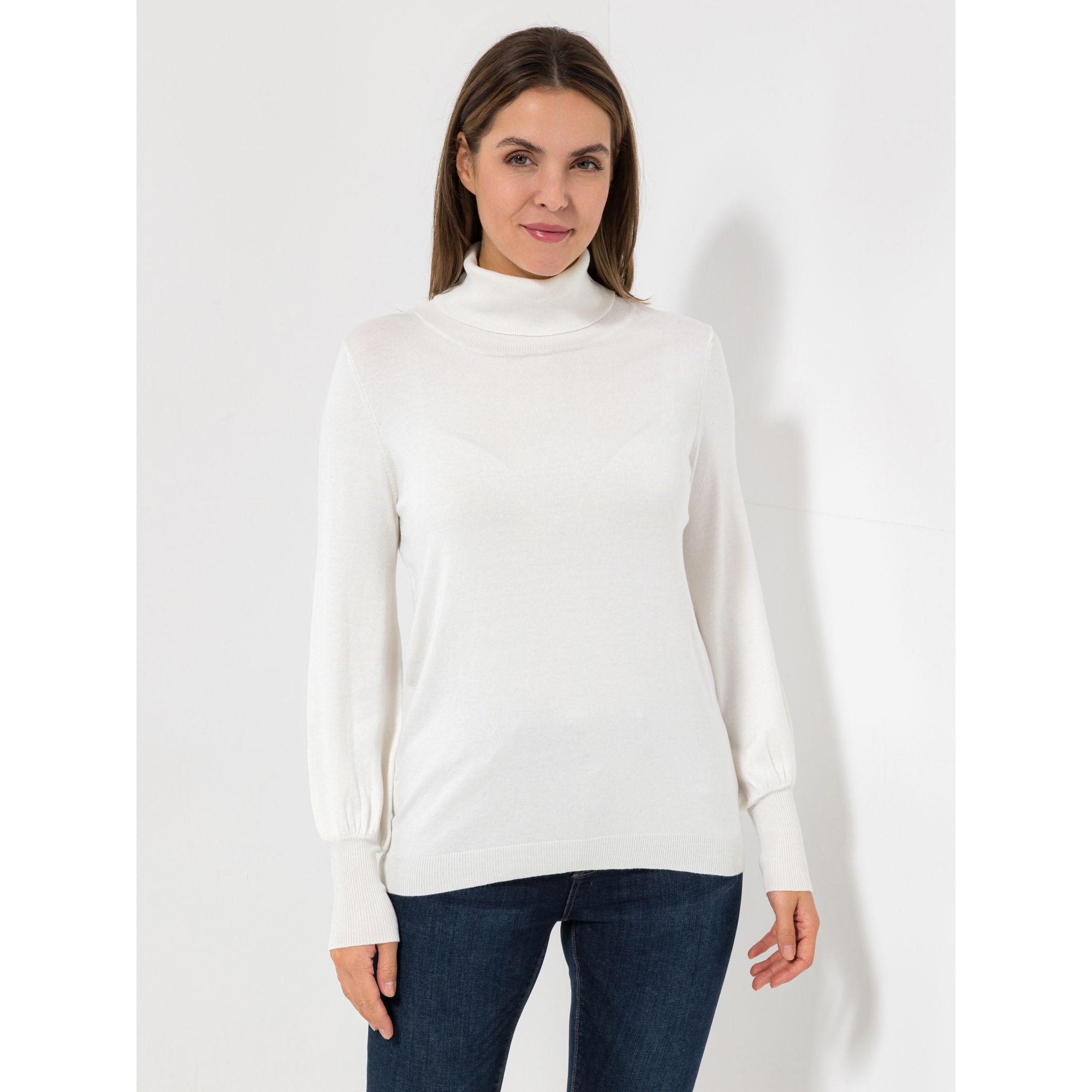 B-Ware VIA MILANO Pullover, 1/1-Arm Rollkragen Rippbund-Abschlüsse