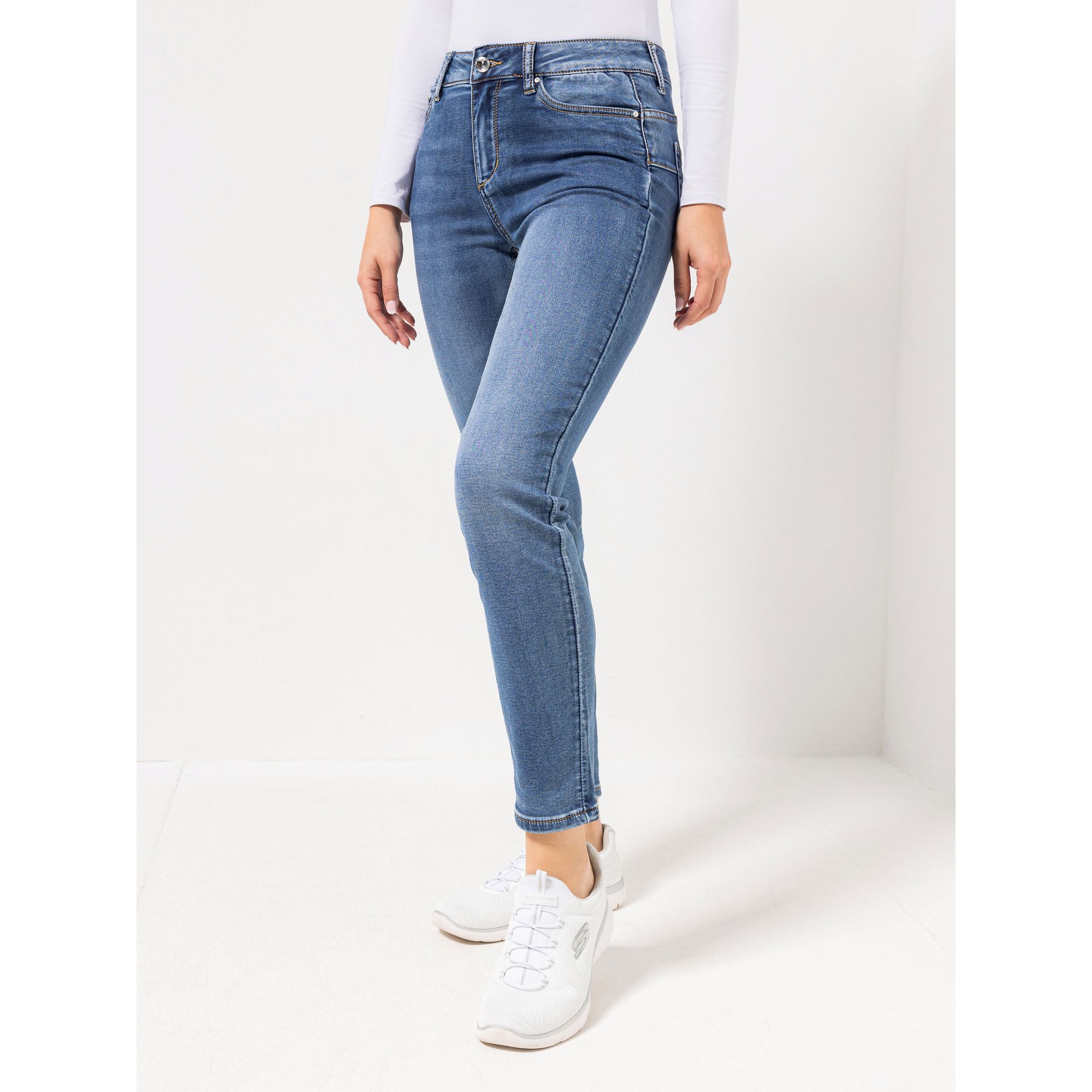 B-Ware DINE 'N' DANCE Jeanshose Rumba Strassdetail schmales Bein