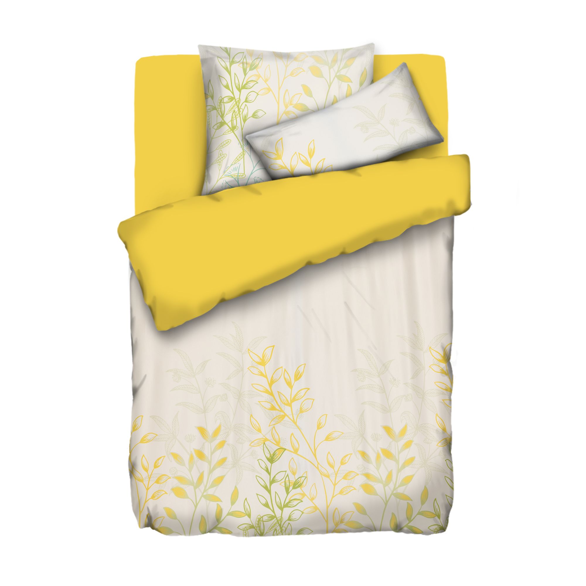 B-Ware JERYMOOD extra soft Wendebettwäsche Blätterranken Einzelbett, 4tlg.