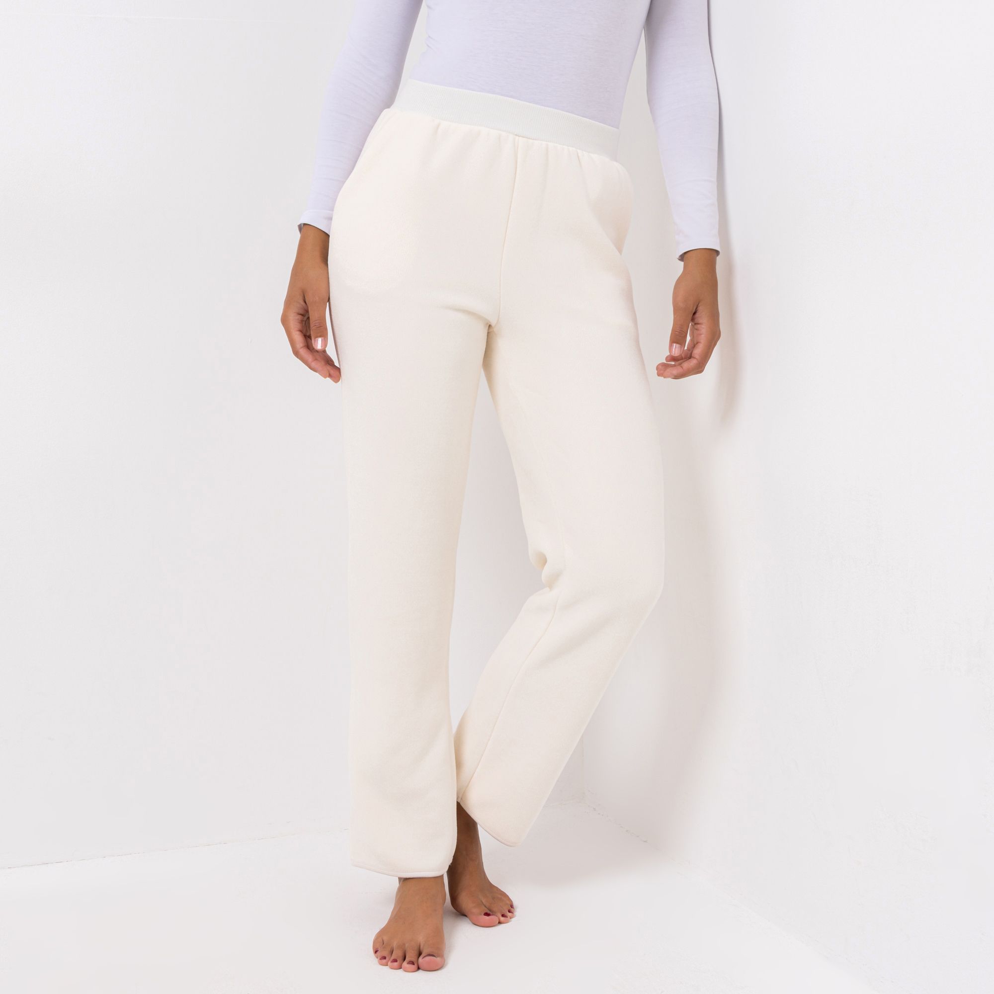 B-Ware MONT CHALET Damen-Hose uni Mikrofaser Edelplüsch