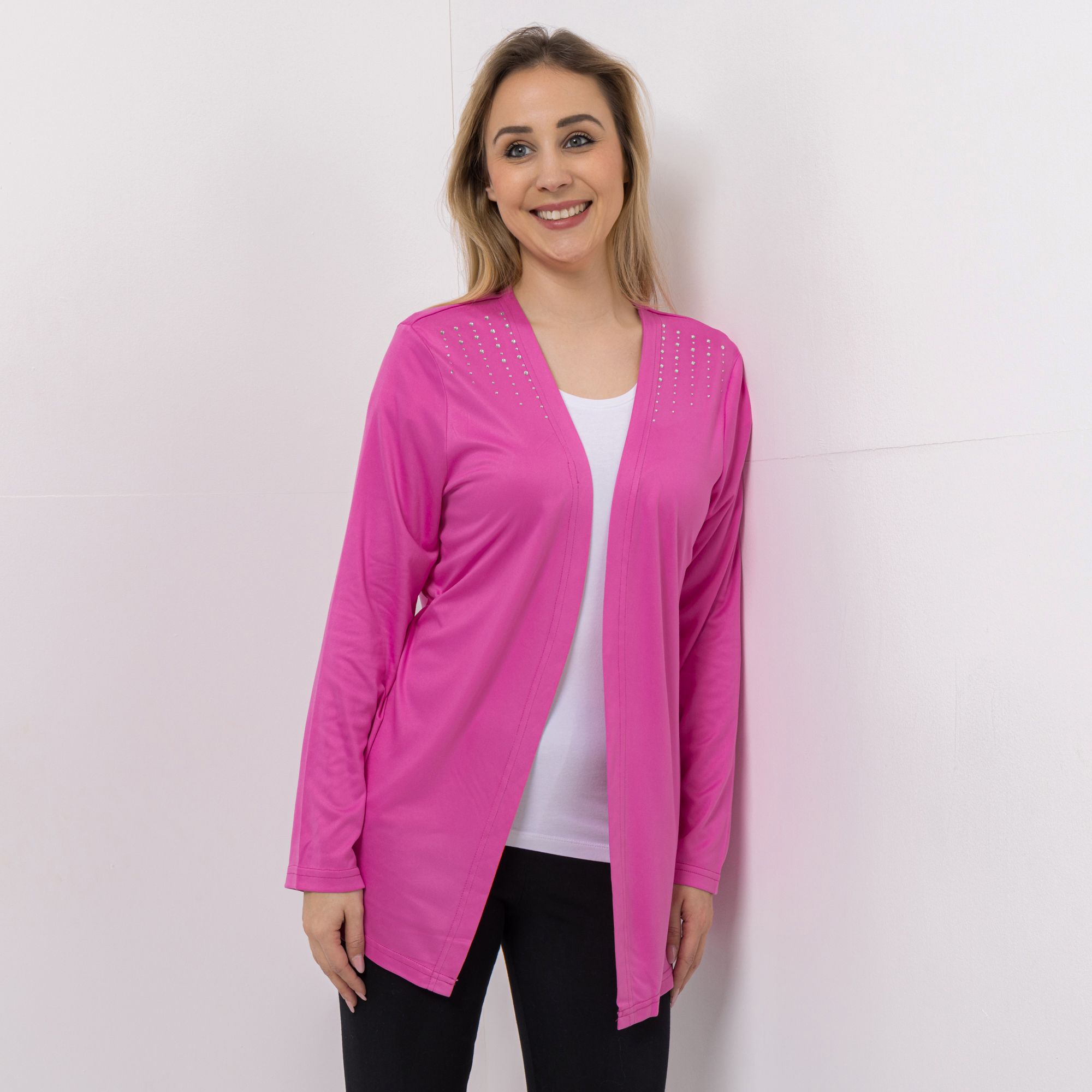 B-Ware JERYMOOD HOMEWEAR Longcardigan, 1/1-Arm Mikrofaser Seitennahtschlitze