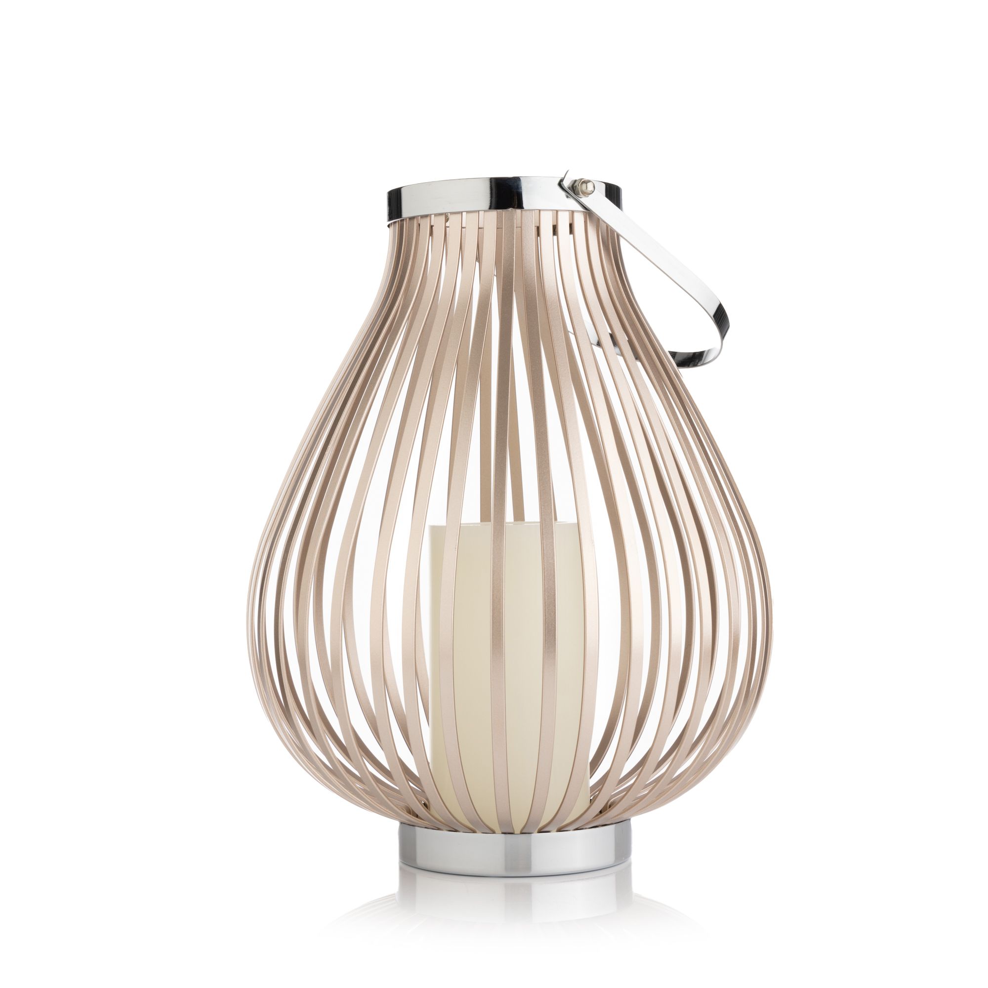 B-Ware ELAMBIA Design-Laterne aus Metall inkl. LED-Kerze