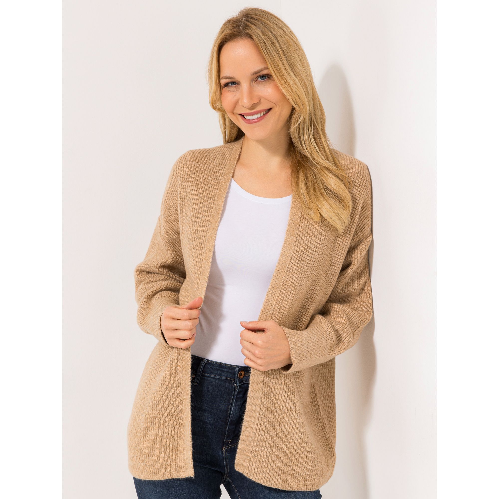 B-Ware DINE 'N' DANCE Cardigan, 1/1-Arm offene Front Rippenstrick