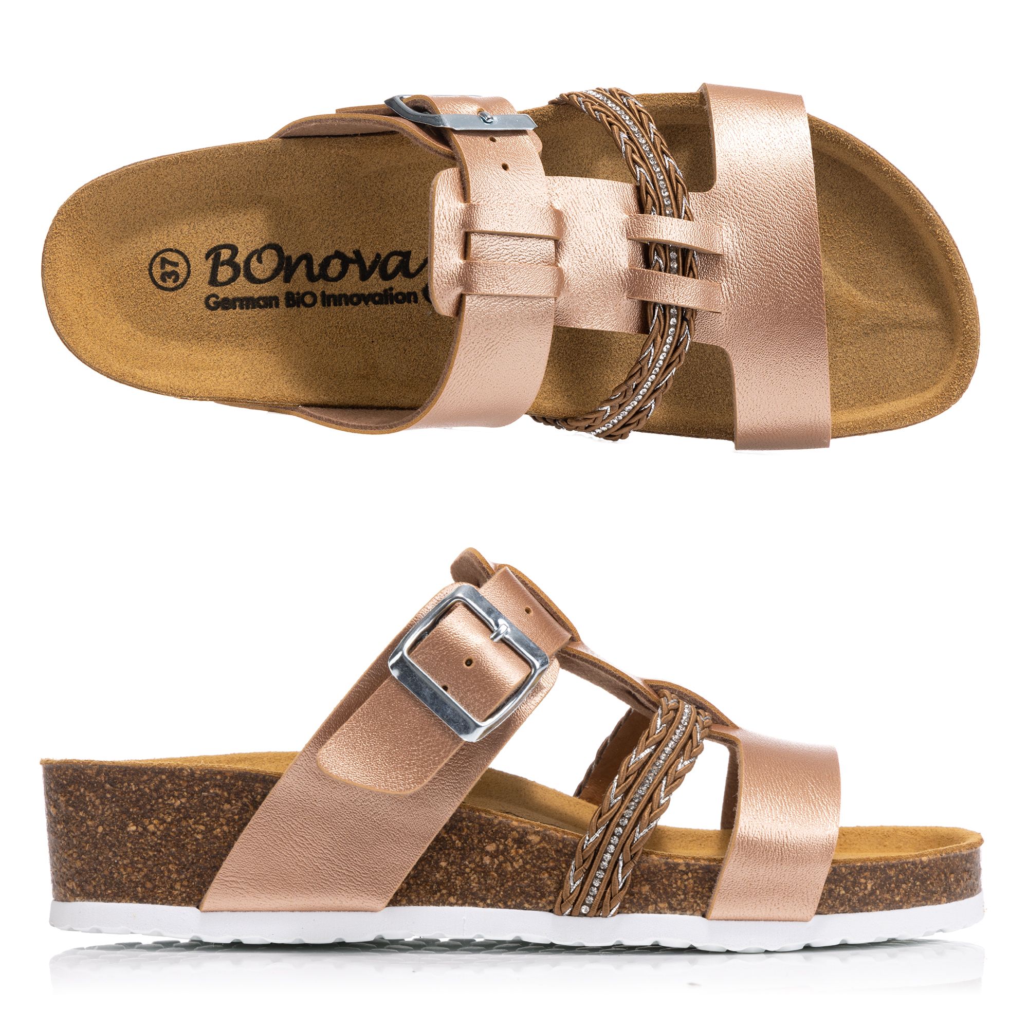 B-Ware BONOVA Damen-Pantolette Bonoperlato Keilabsatz ca. 3,5cm