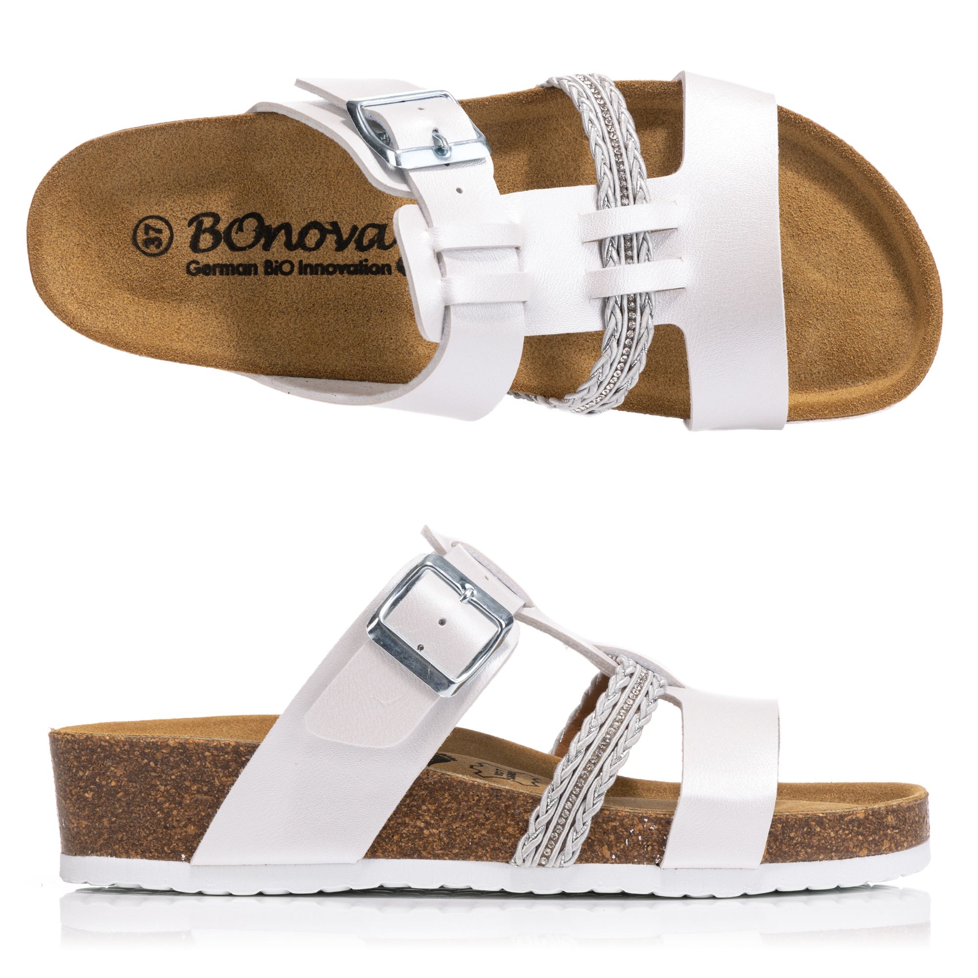 B-Ware BONOVA Damen-Pantolette Bonoperlato Keilabsatz ca. 3,5cm