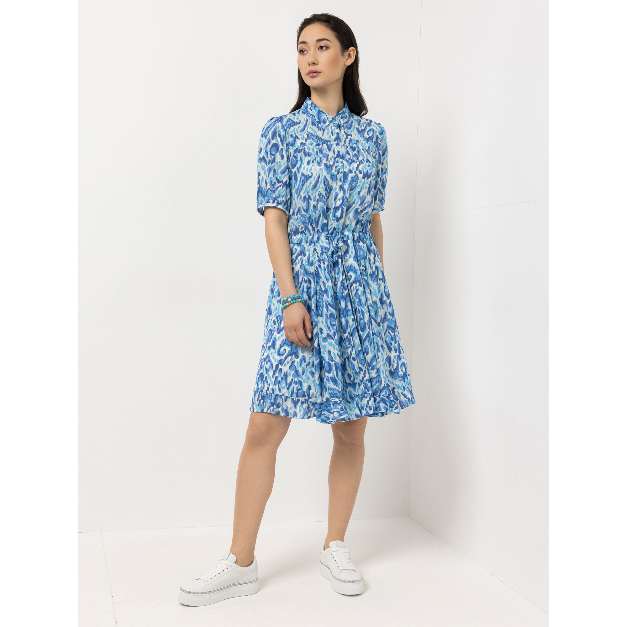 B-Ware STEFFEN SCHRAUT Kleid, langer Halbarm halbe Knopfleiste Volantsaum