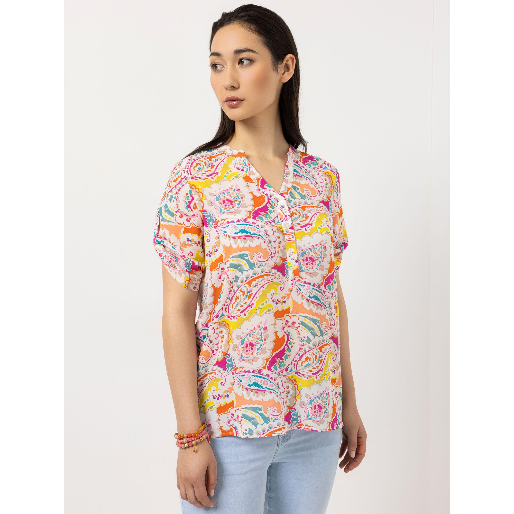 B-Ware STEFFEN SCHRAUT Bluse, 1/2-Arm halbe Knopfleiste Ärmel-Riegel