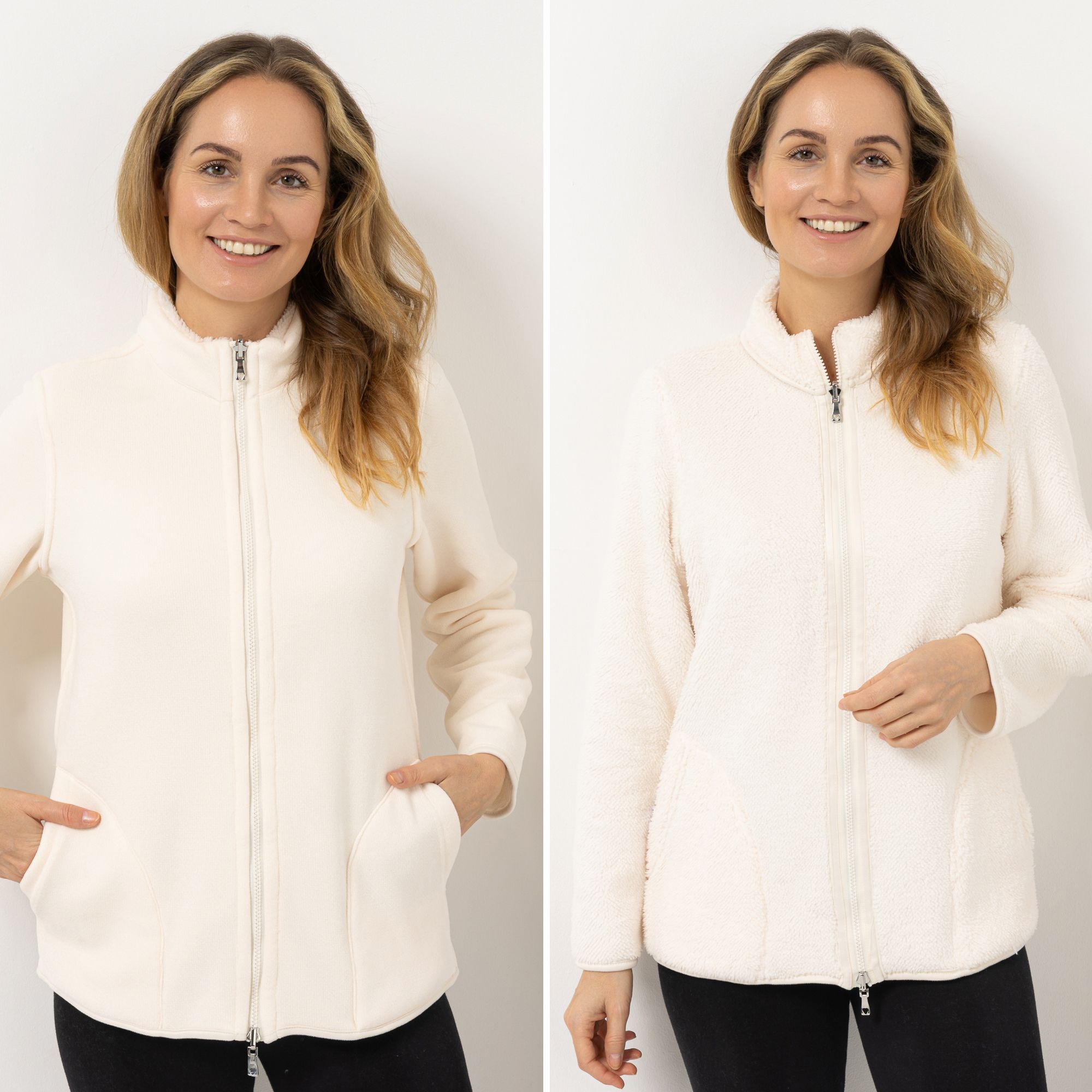 B-Ware MONT CHALET Damen-Jacke wendbar Mikrofaser Edelplüsch