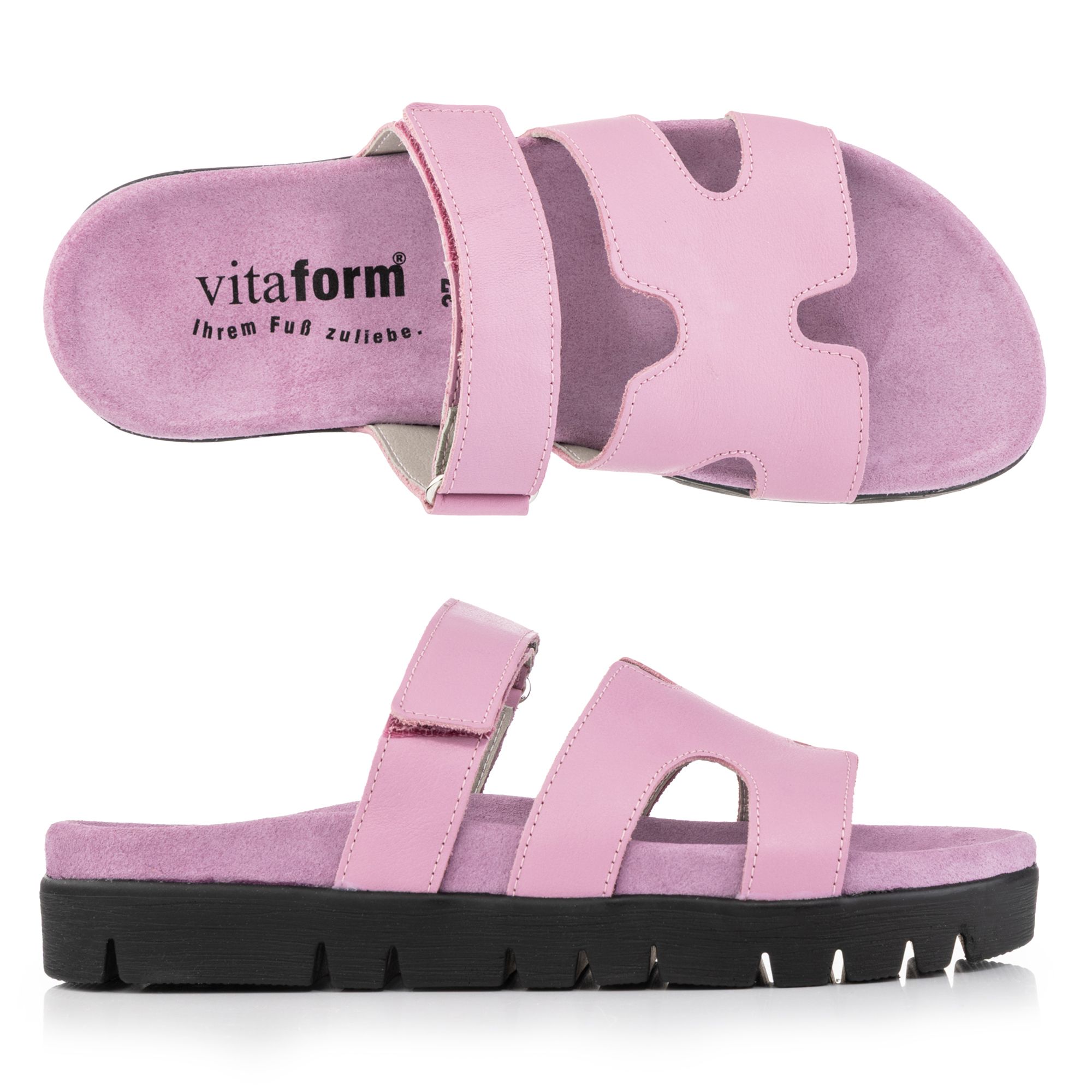 B-Ware VITAFORM Damen-Pantolette Nappaleder Klettriemen