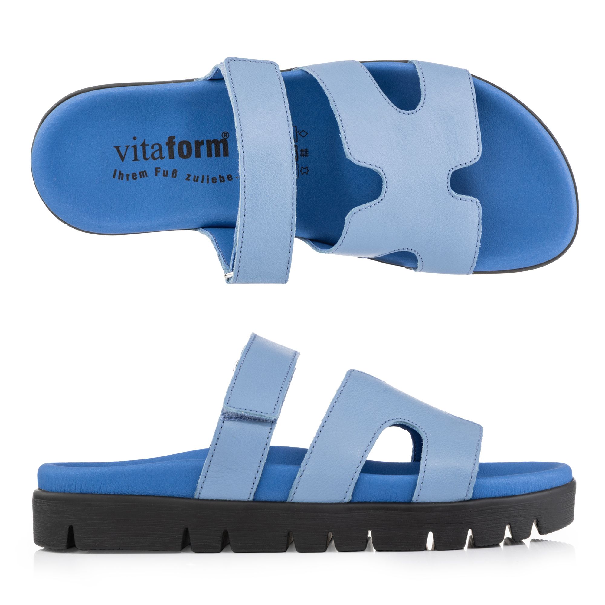 B-Ware VITAFORM Damen-Pantolette Nappaleder Klettriemen