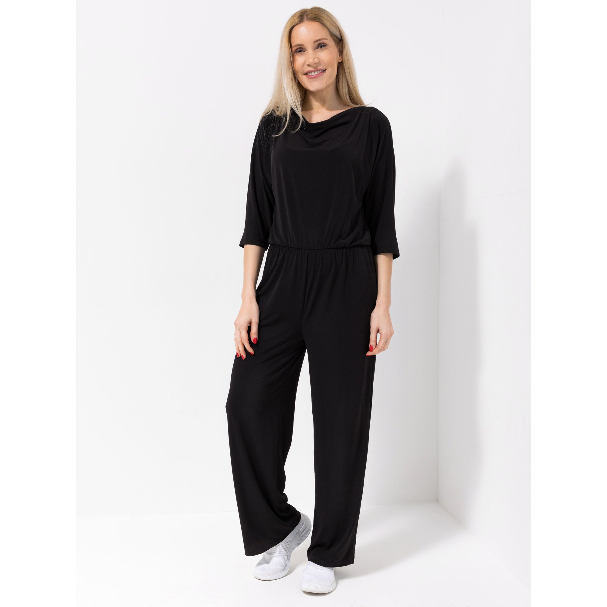 B-Ware KIM & CO. Jumpsuit, 1/2-Arm Brazil Knit Jersey Wasserfall-Ausschnitt