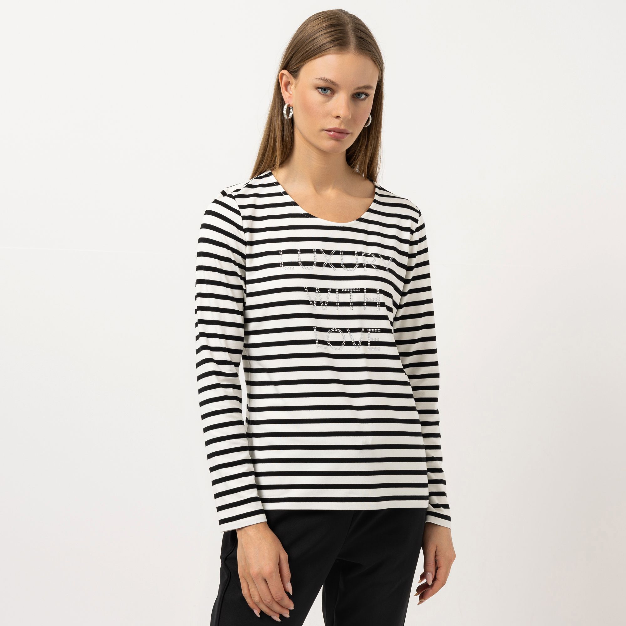 B-Ware STEFFEN SCHRAUT Shirt Ibiza Rundhalsausschnitt Strassapplikation