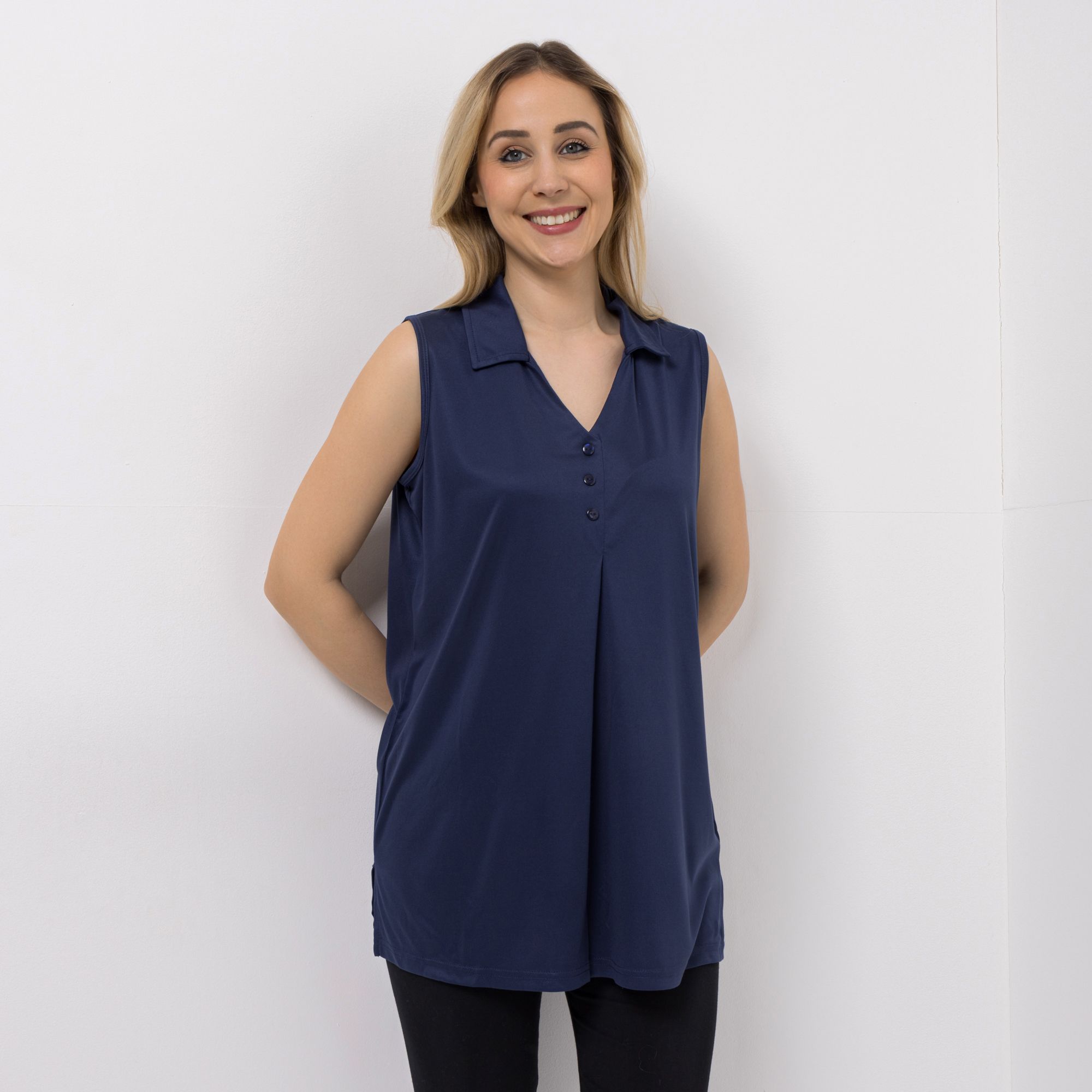 B-Ware JERYMOOD HOMEWEAR Longtop, ohne Arm Kragen Zierleiste