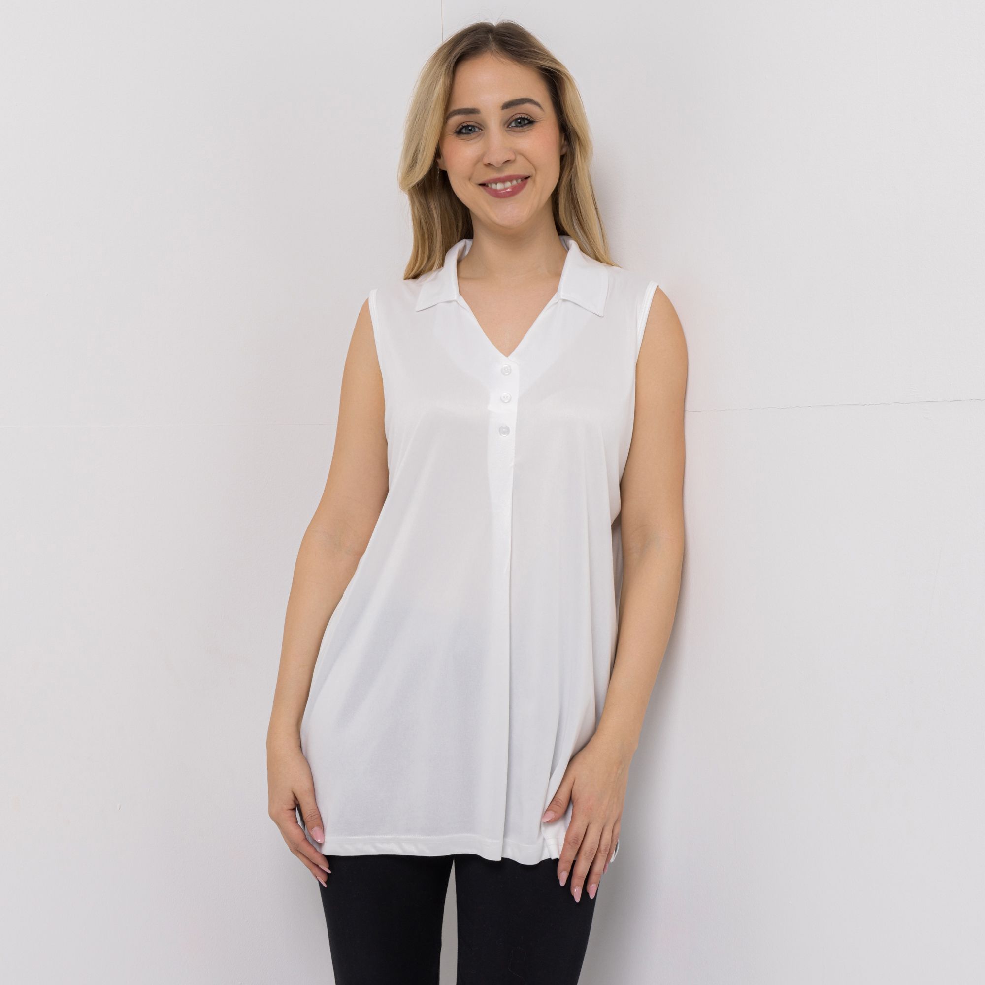 B-Ware JERYMOOD HOMEWEAR Longtop, ohne Arm Kragen Zierleiste