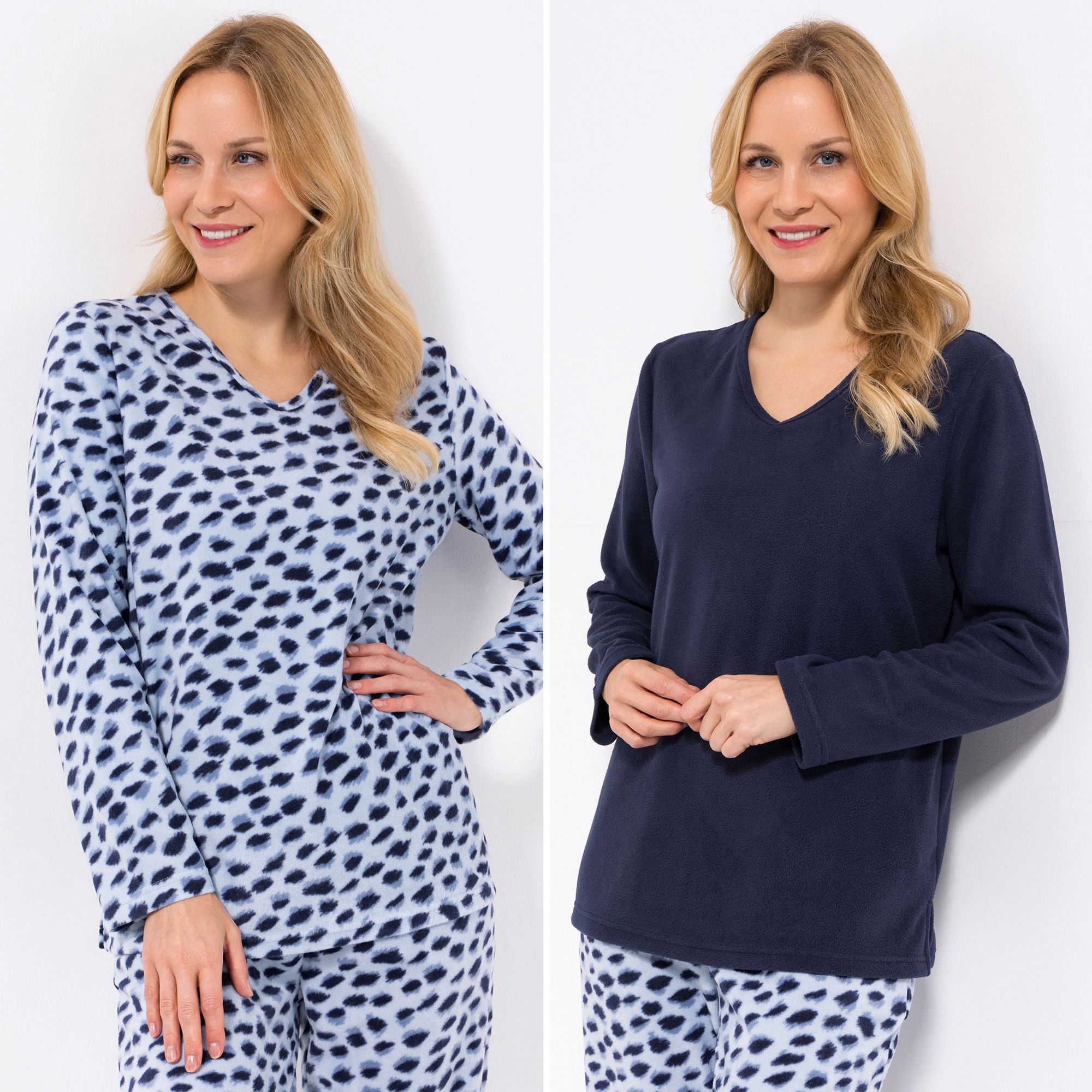 B-Ware POLARSTERN HOMEWEAR 2 Shirts, 1/1-Arm Mikrofaser Fleece 1x uni, 1x bedruckt