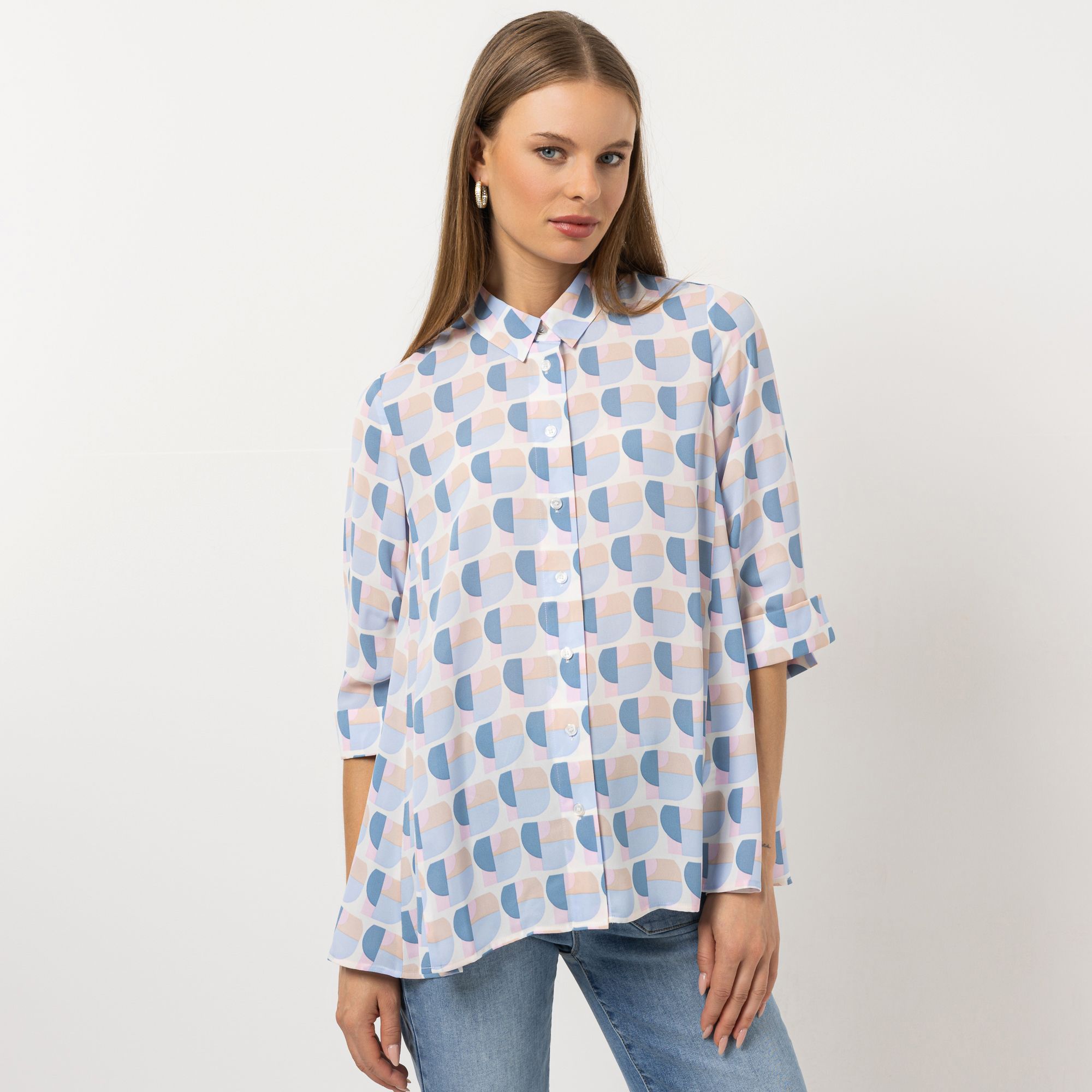 B-Ware STEFFEN SCHRAUT Bluse Capri 3/4-Arm geraffter Ärmel