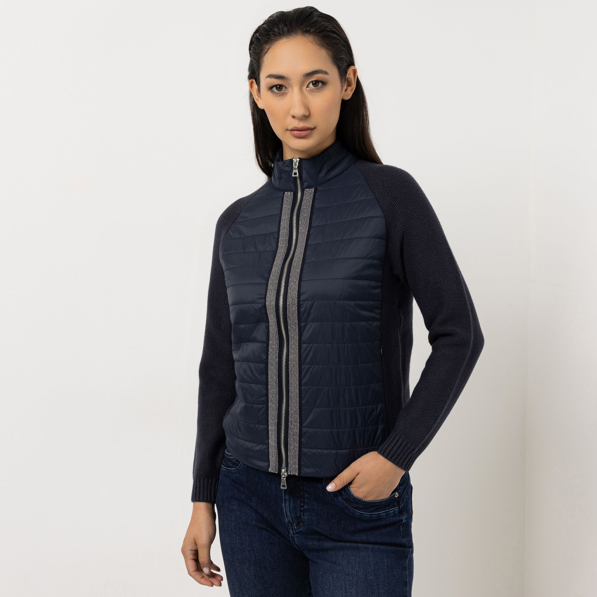 B-Ware STEFFEN SCHRAUT Jacke Materialmix 2-Wege Reißverschluss