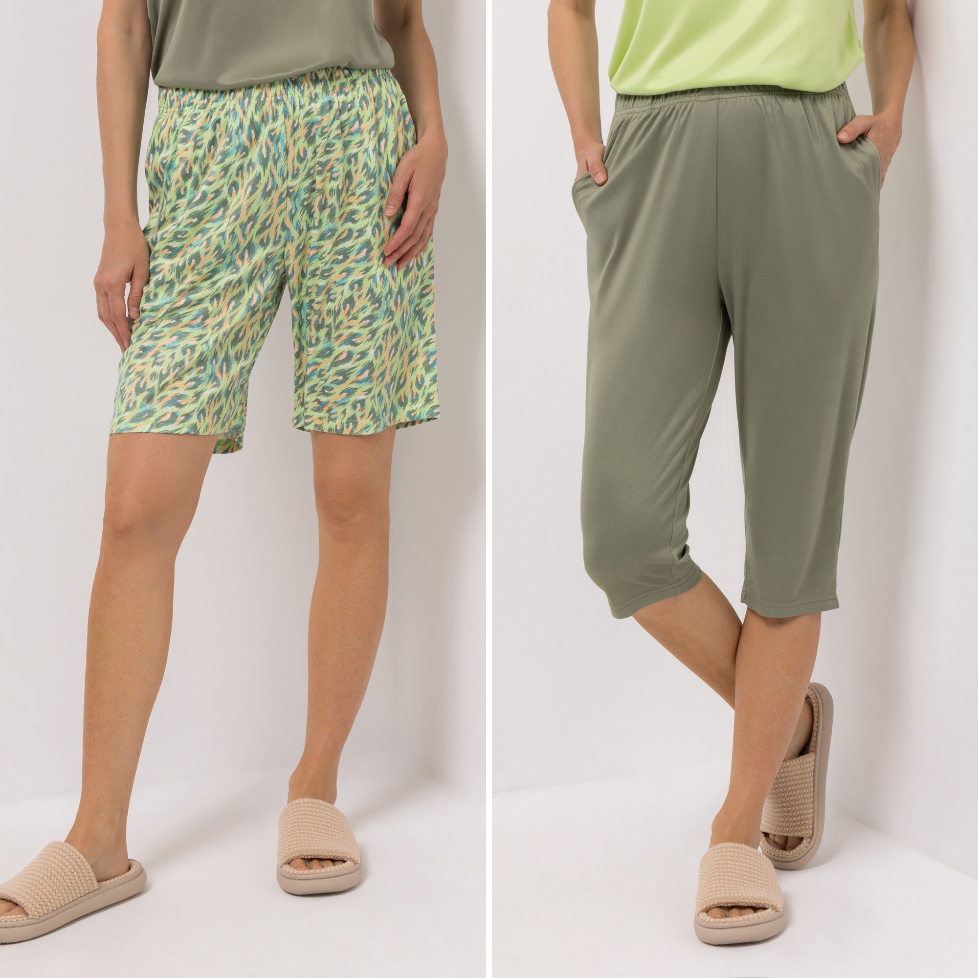 B-Ware JERYMOOD HOMEWEAR 2 Hosen Capri und Bermuda Mikrofaser-Jersey