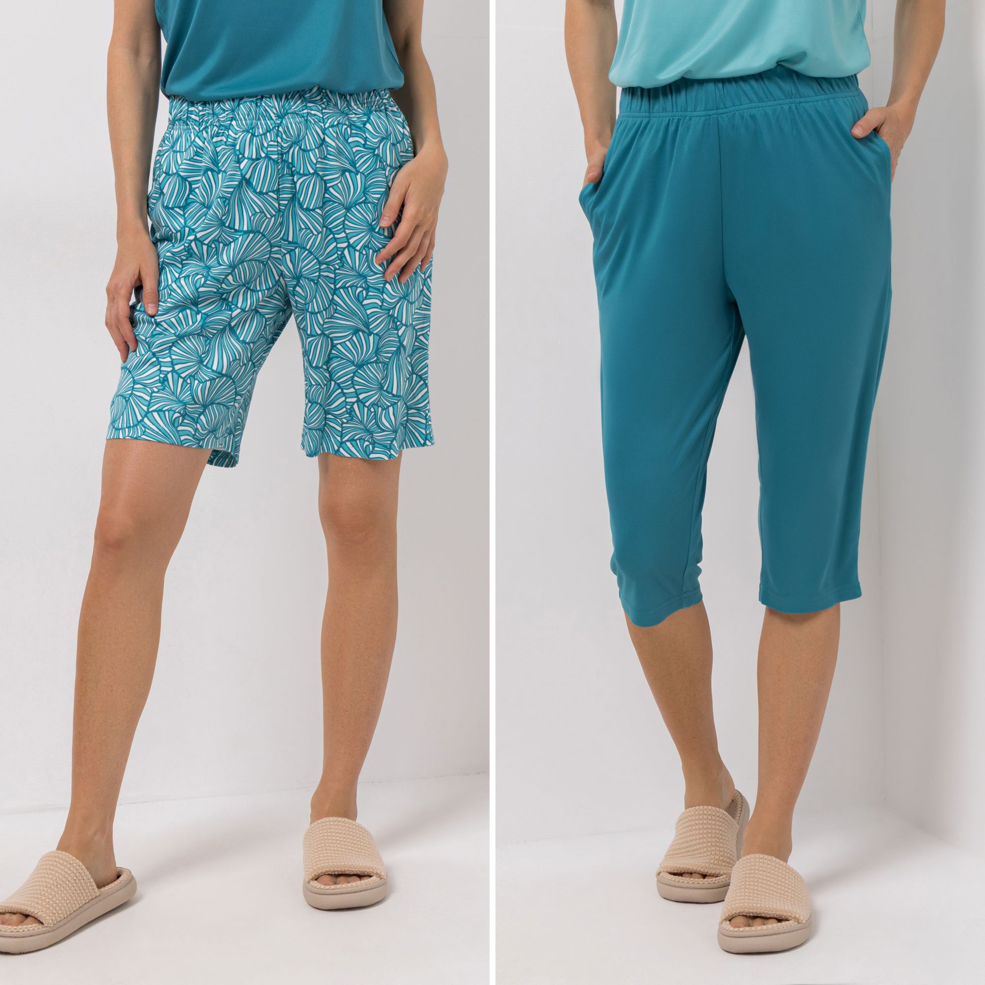 B-Ware JERYMOOD HOMEWEAR 2 Hosen Capri und Bermuda Mikrofaser-Jersey