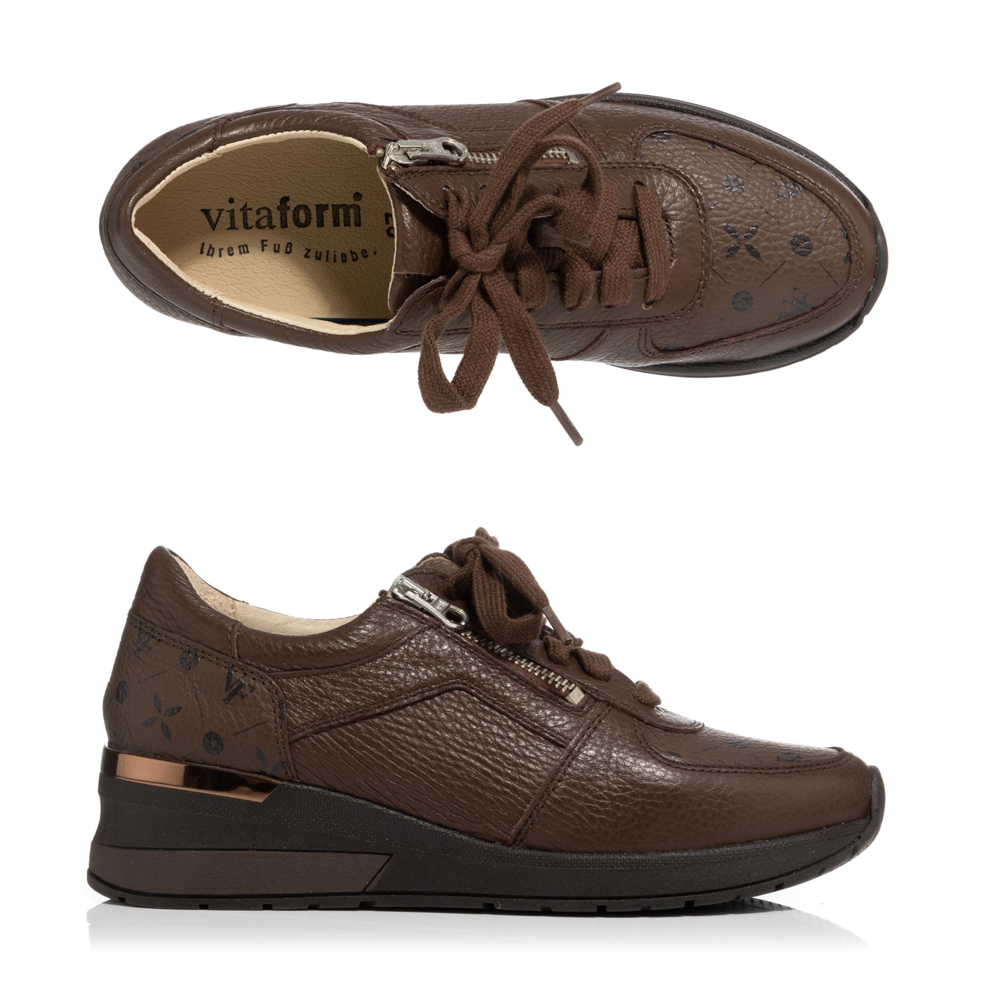 B-Ware VITAFORM Damen-Sneaker Hirschleder Leder-Bedruckt