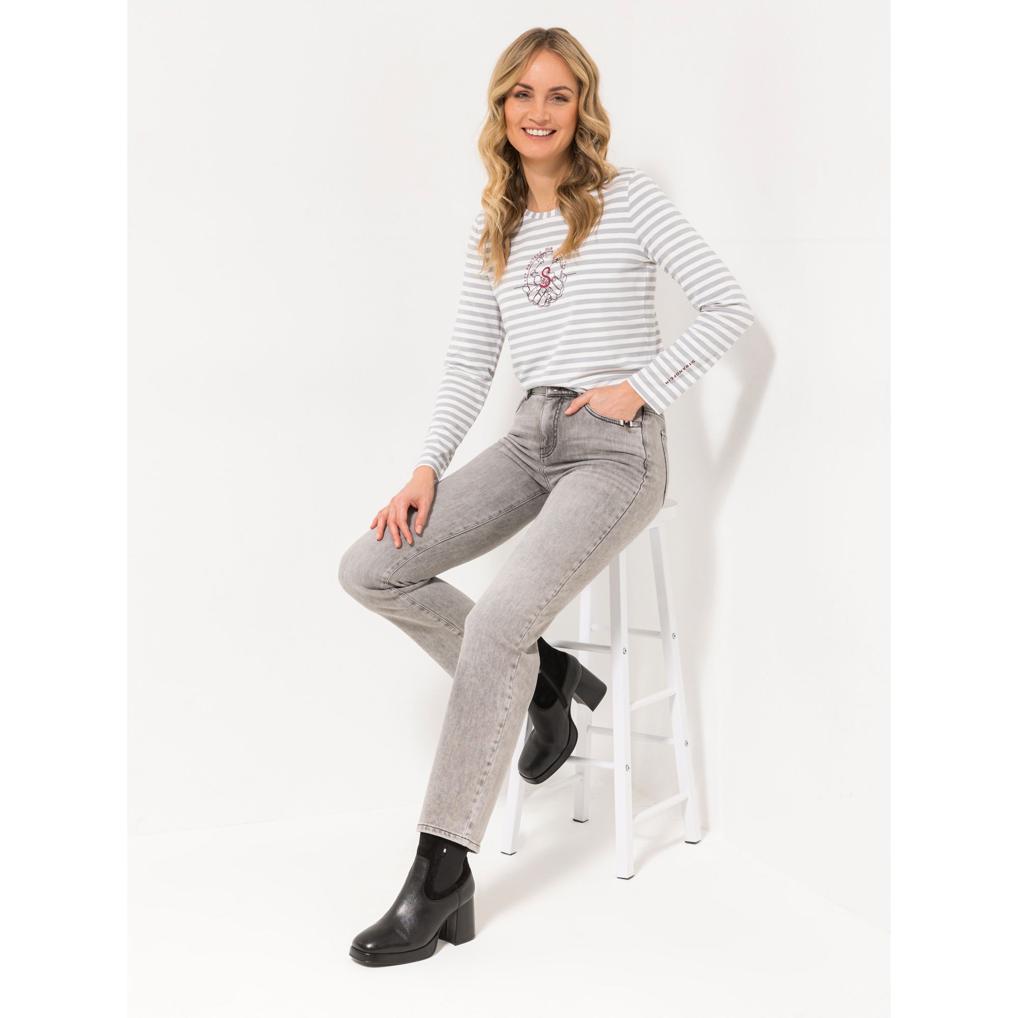 B-Ware STRANDFEIN Jeanshose 5-Pocket lange Form