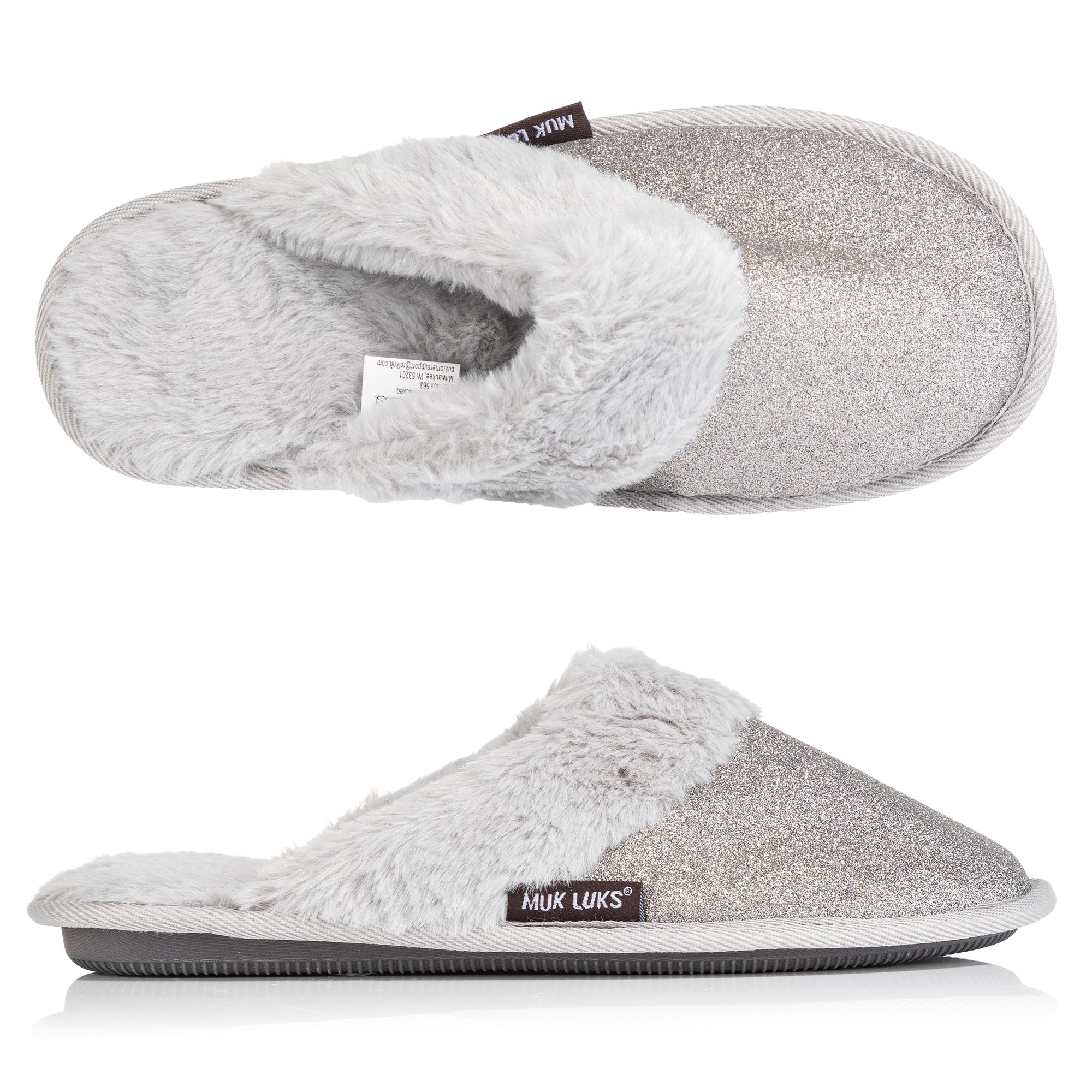 B-Ware MUK LUKs Damen-Hausschuhe Gummi-Sohle weich gefüttert