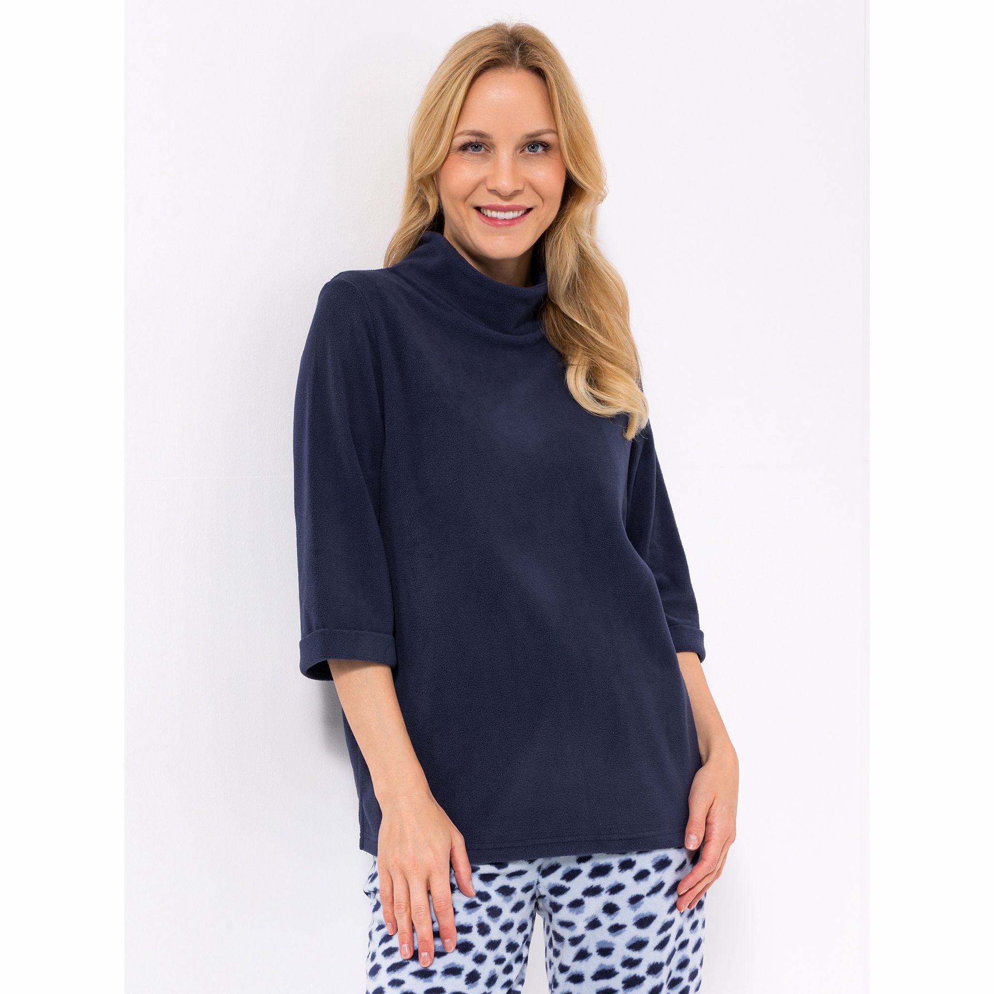 B-Ware POLARSTERN HOMEWEAR Shirt, 3/4-Arm Mikrofaser Fleece Stehkragen