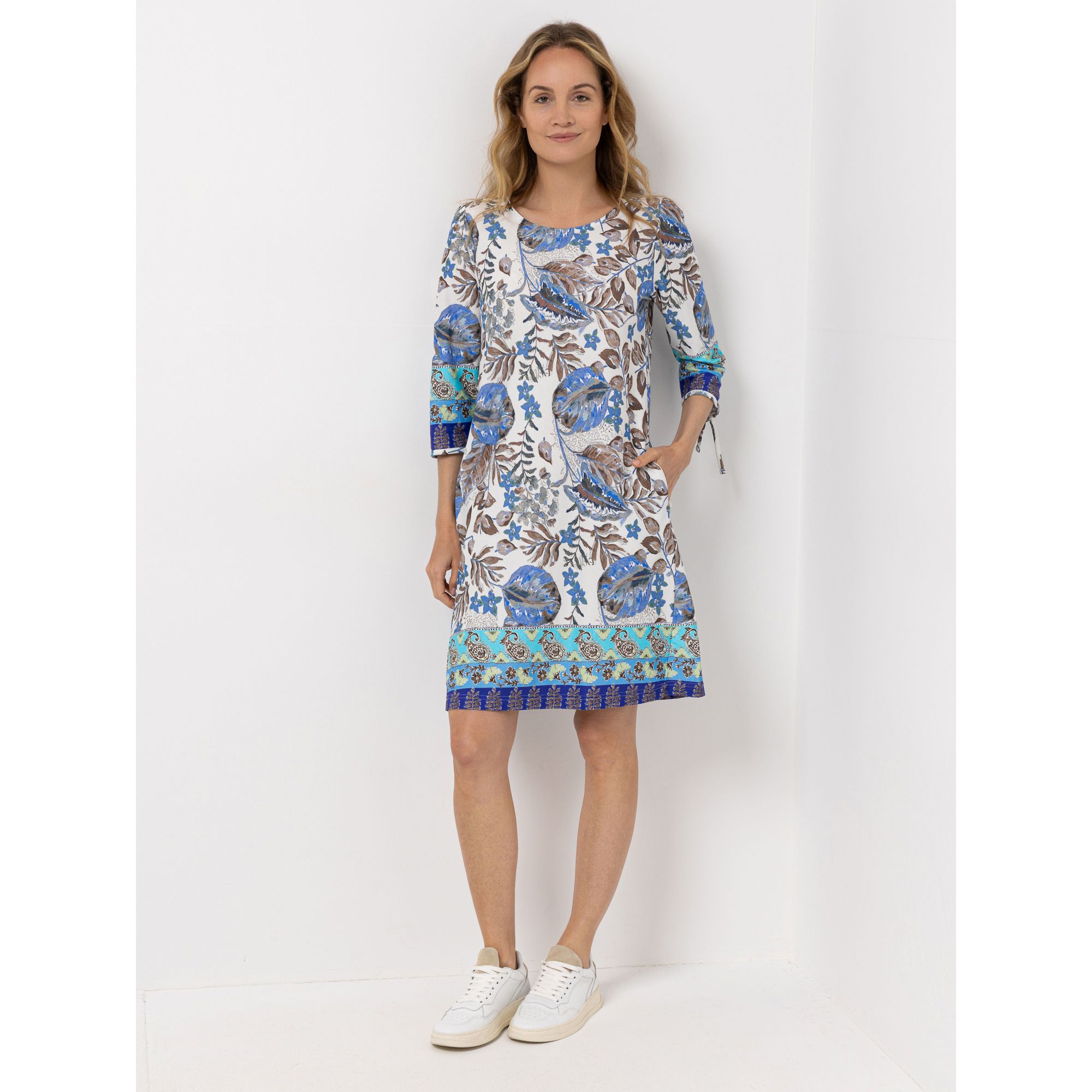 B-Ware Green Cotton by Peter Hahn Kleid, 3/4-Arm Style Emma
