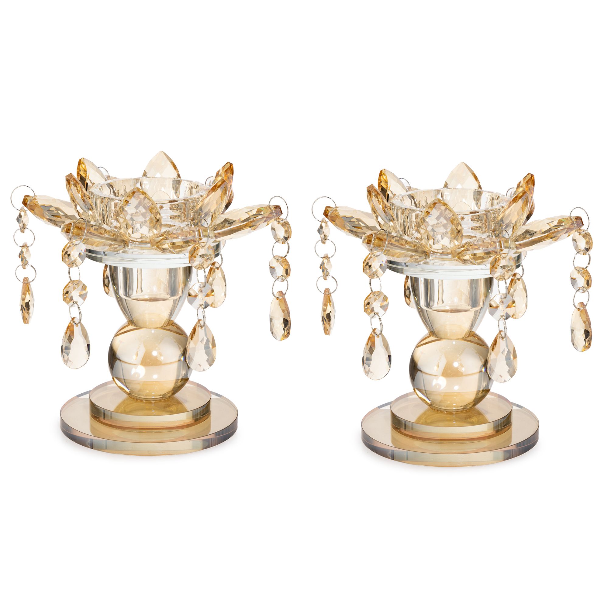 B-Ware ELAMBIA 2 Kerzenhalter Kristallglas-Optik Ø 14,8cm, Höhe 14,5cm