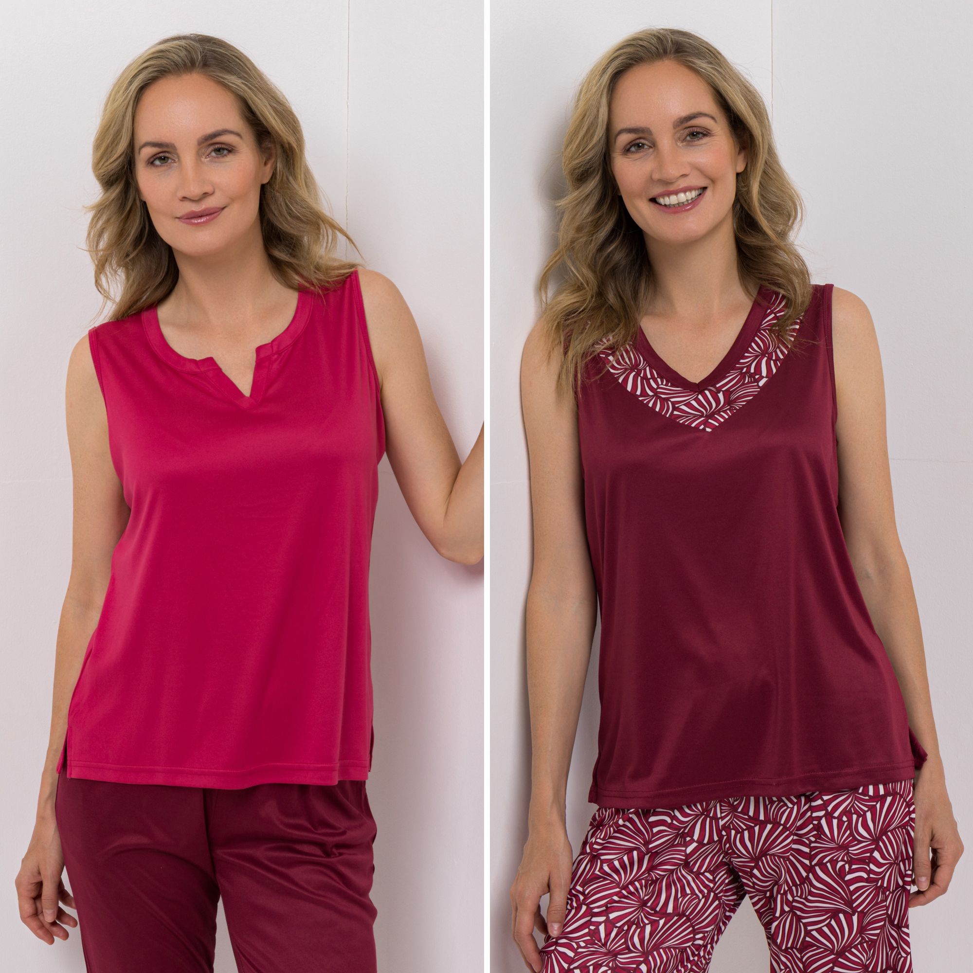 B-Ware JERYMOOD HOMEWEAR 2 Tops Mikrofaser Seitenschlitze