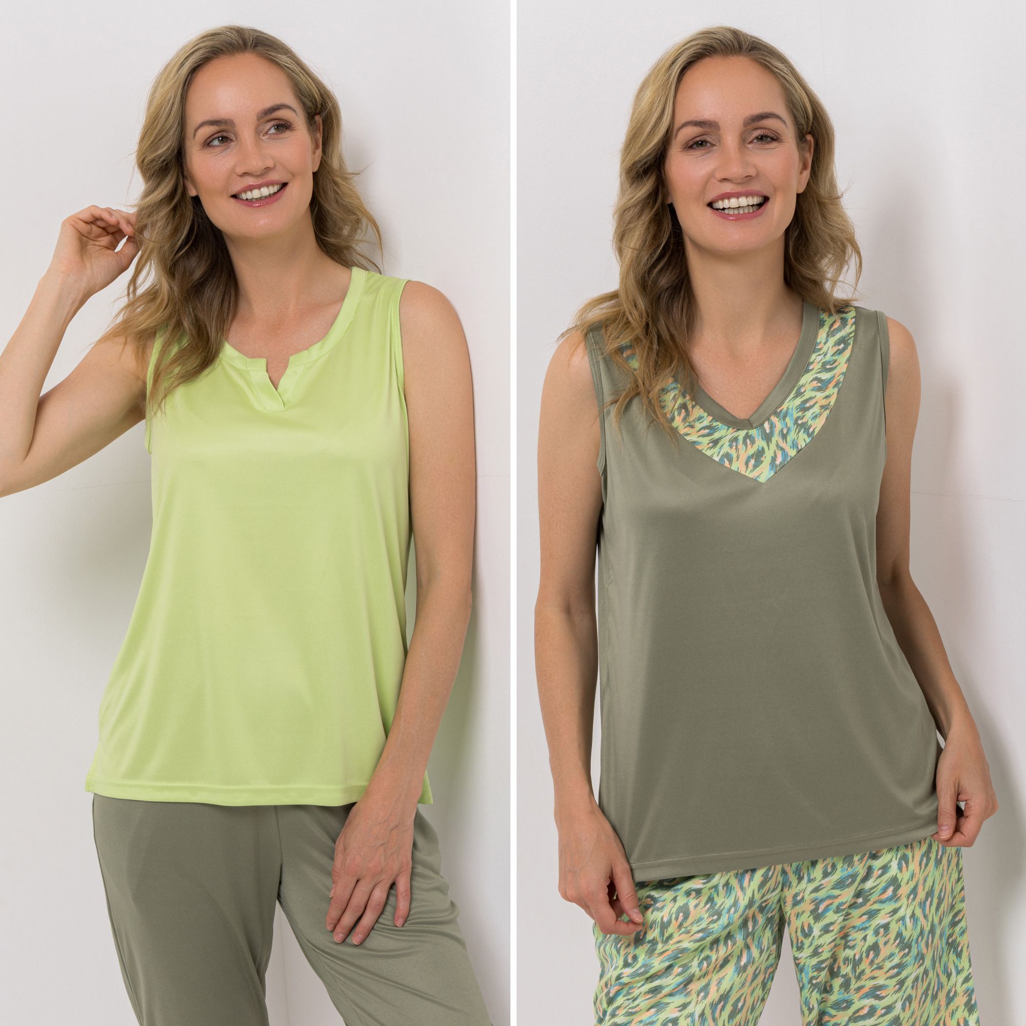 B-Ware JERYMOOD HOMEWEAR 2 Tops Mikrofaser Seitenschlitze