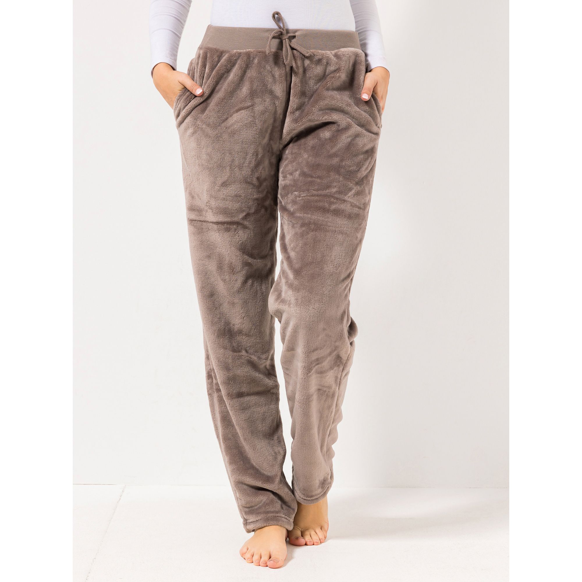 B-Ware MONT CHALET Damen-Hose uni Mikrofaser Chinchilla Hosentaschen