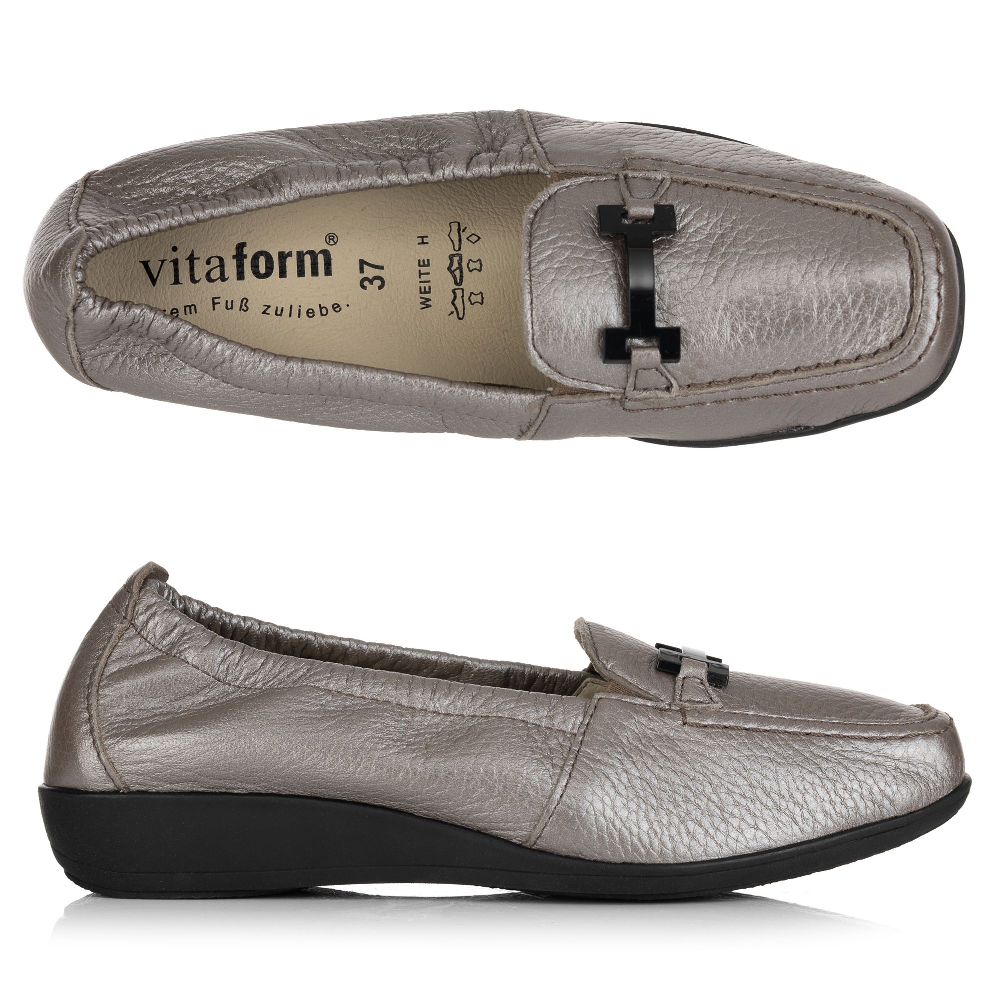 B-Ware VITAFORM Damen- Slipper Hirschleder Metallic oder Lack