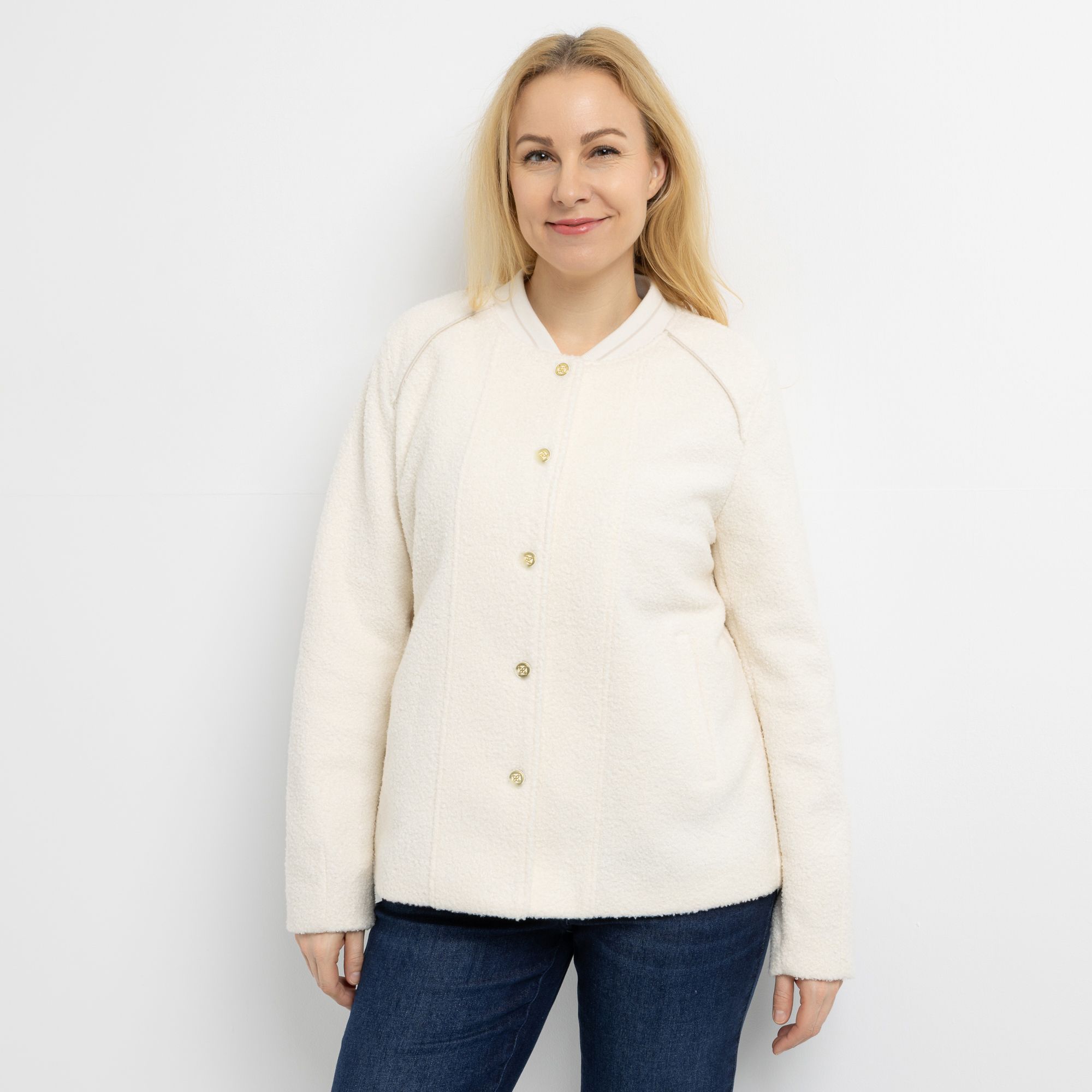 B-Ware DAWID by Dawid Tomaszewski Jacke, Bouclé-Optik Kontrast-Paspel