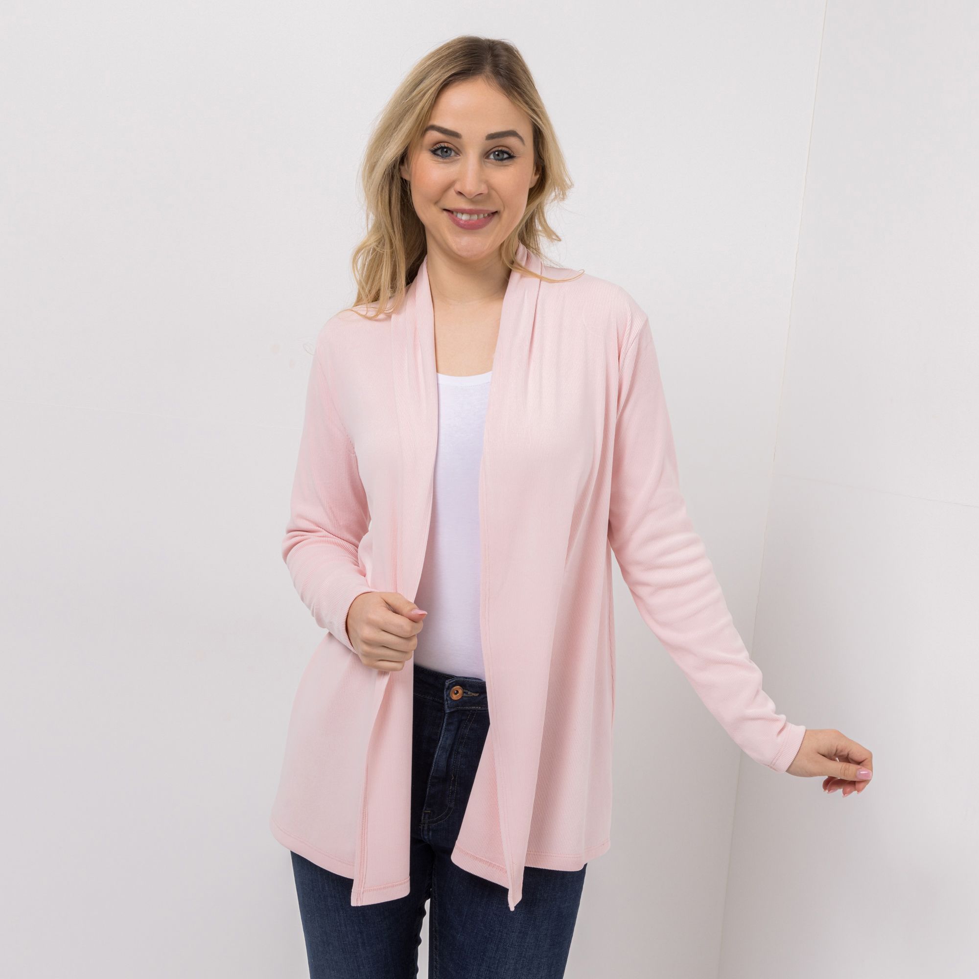 B-Ware KIM & CO. Cardigan, Langarm Jersey, gerippt offene Front