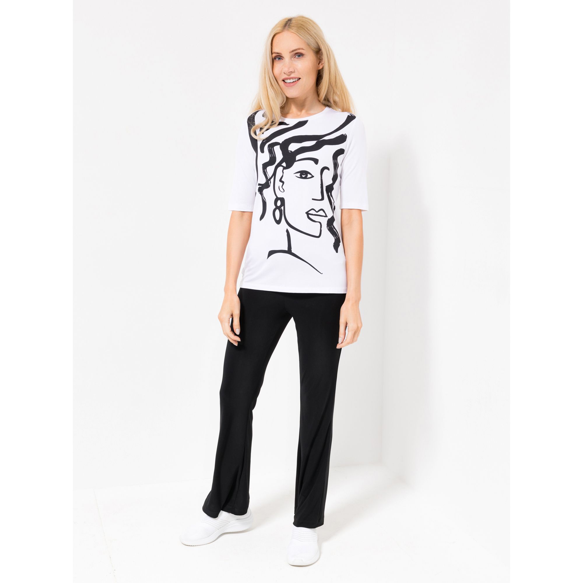 B-Ware VIA MILANO Shirt, langer 1/2-Arm Rundhalsausschnitt mit ECOVERO Viskose